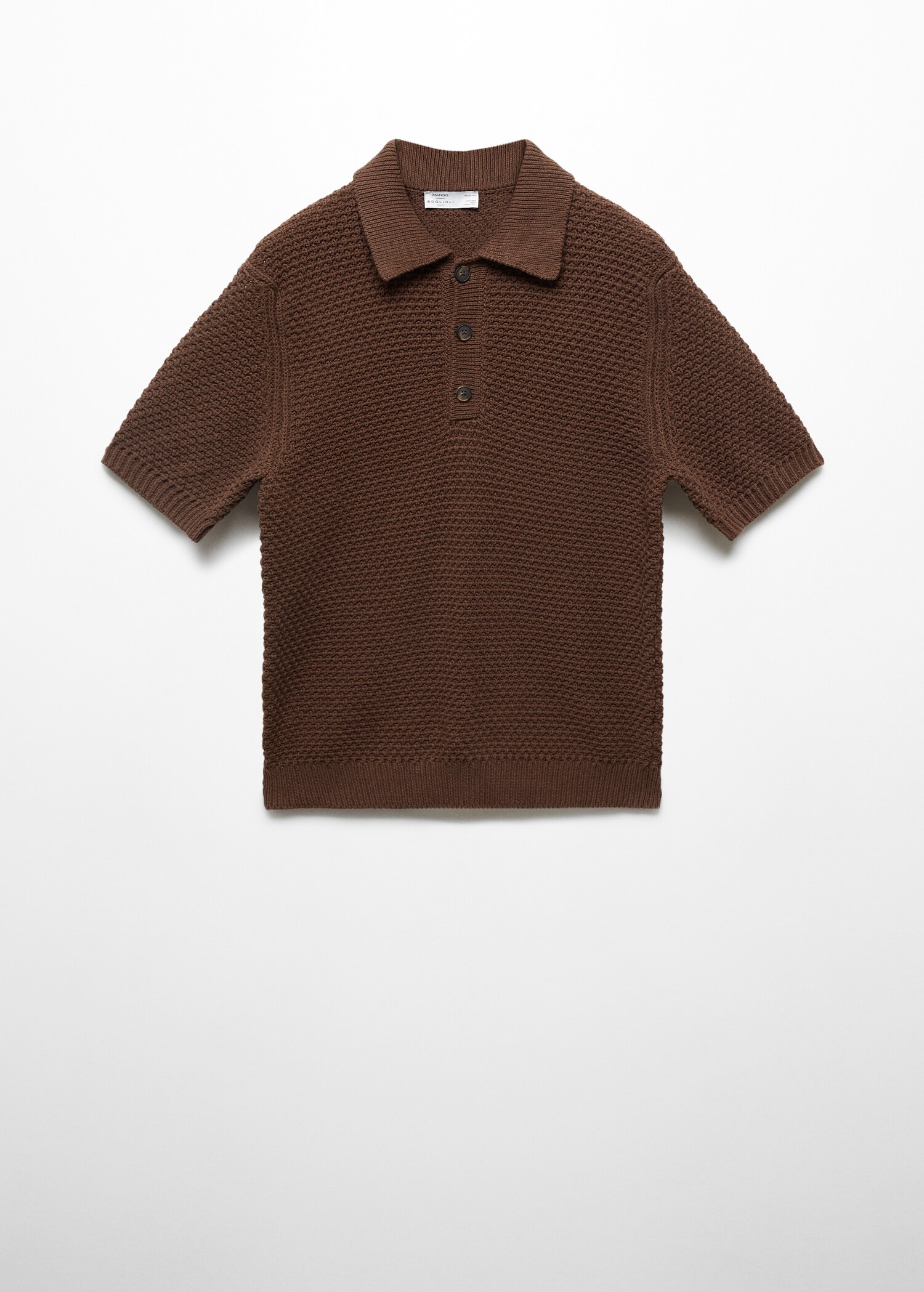 100% cotton braided knitted polo shirt - Article without model
