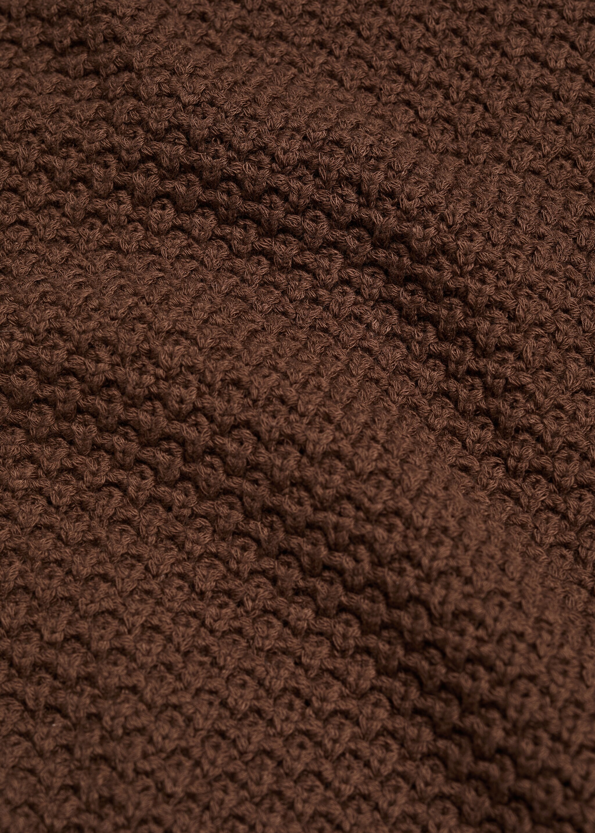 100% cotton braided knitted polo shirt - Details of the article 0, Tobacco Brown. Ref: 67037913-00.