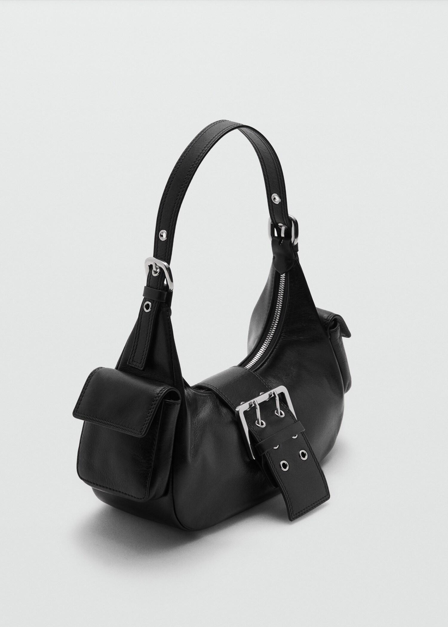 Ledertasche mit Cargo-Taschen - Mittlere Ansicht