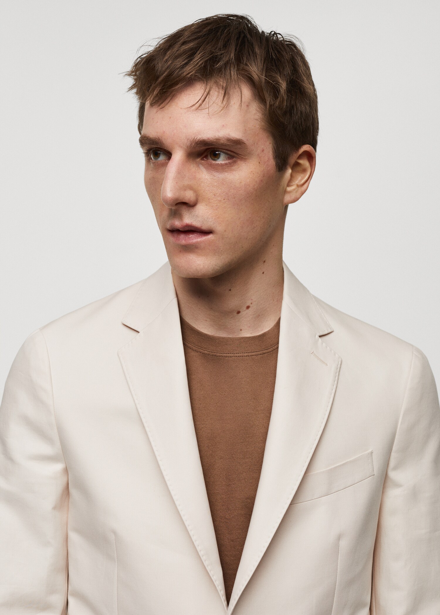 100% cotton slim-fit suit jacket - Details of the article 1