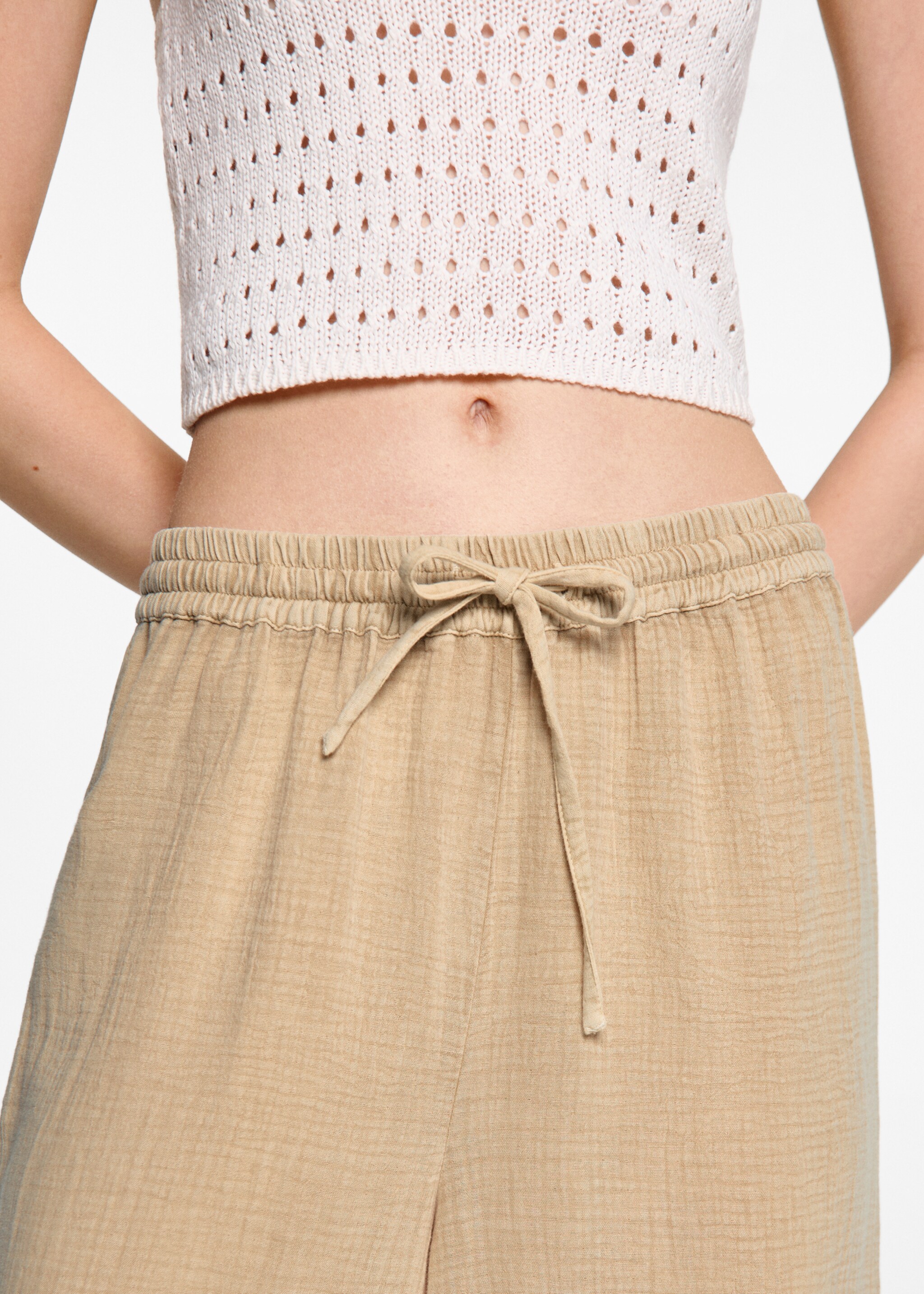 Cotton palazzo trousers - Details of the article 1