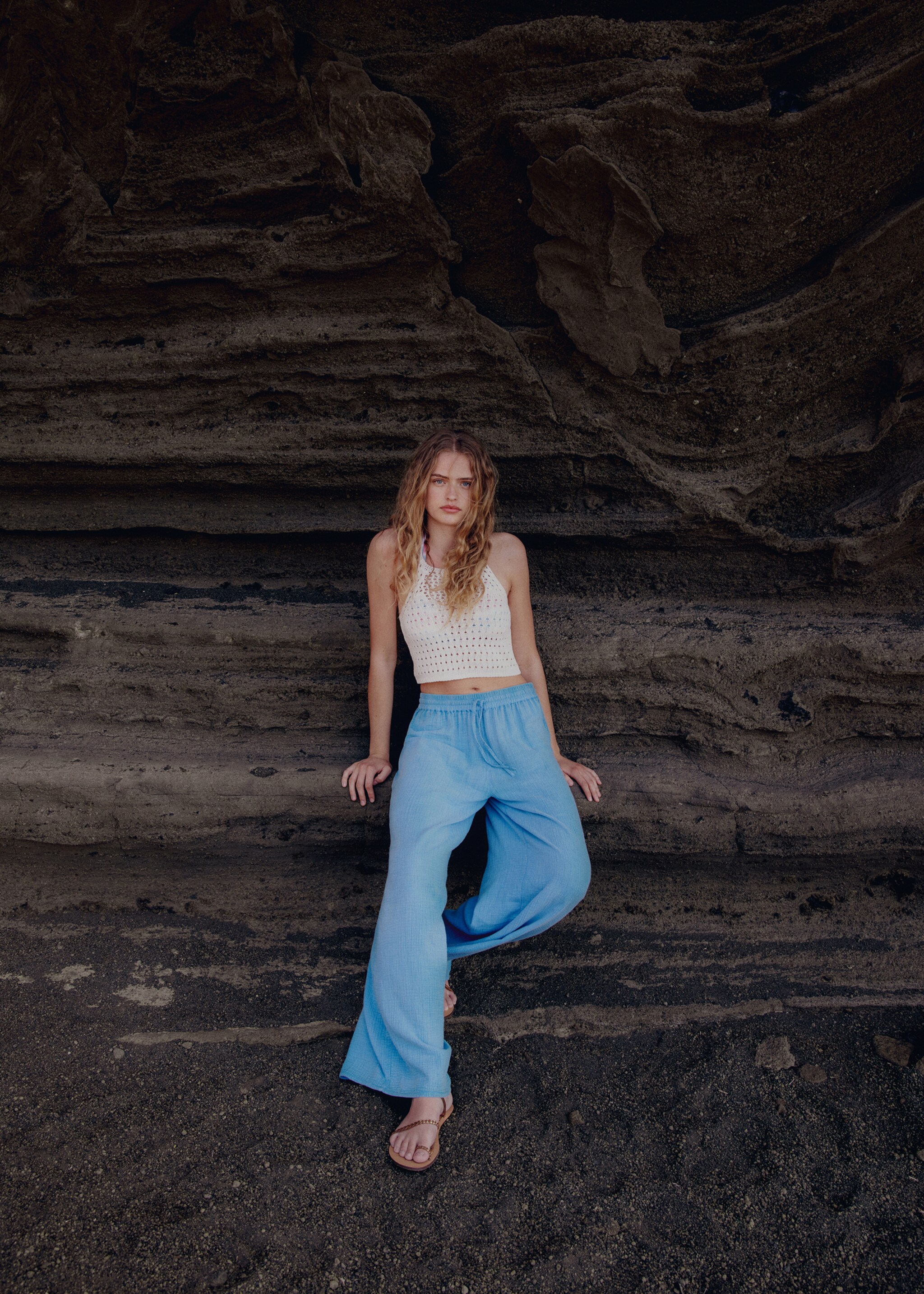 Cotton palazzo trousers - Details of the article 5