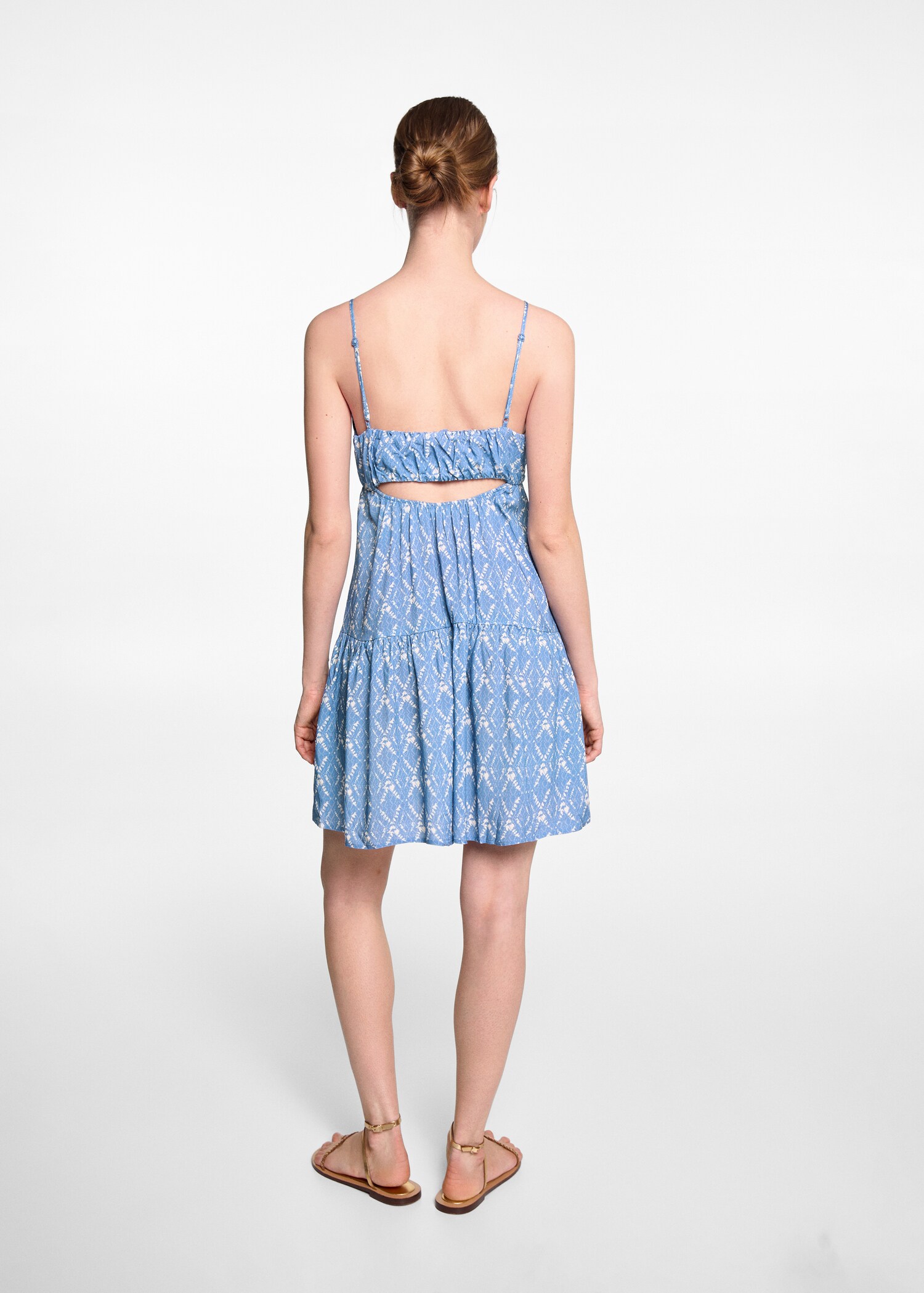 Bedrucktes Rüschenkleid - Rückseite des Artikels