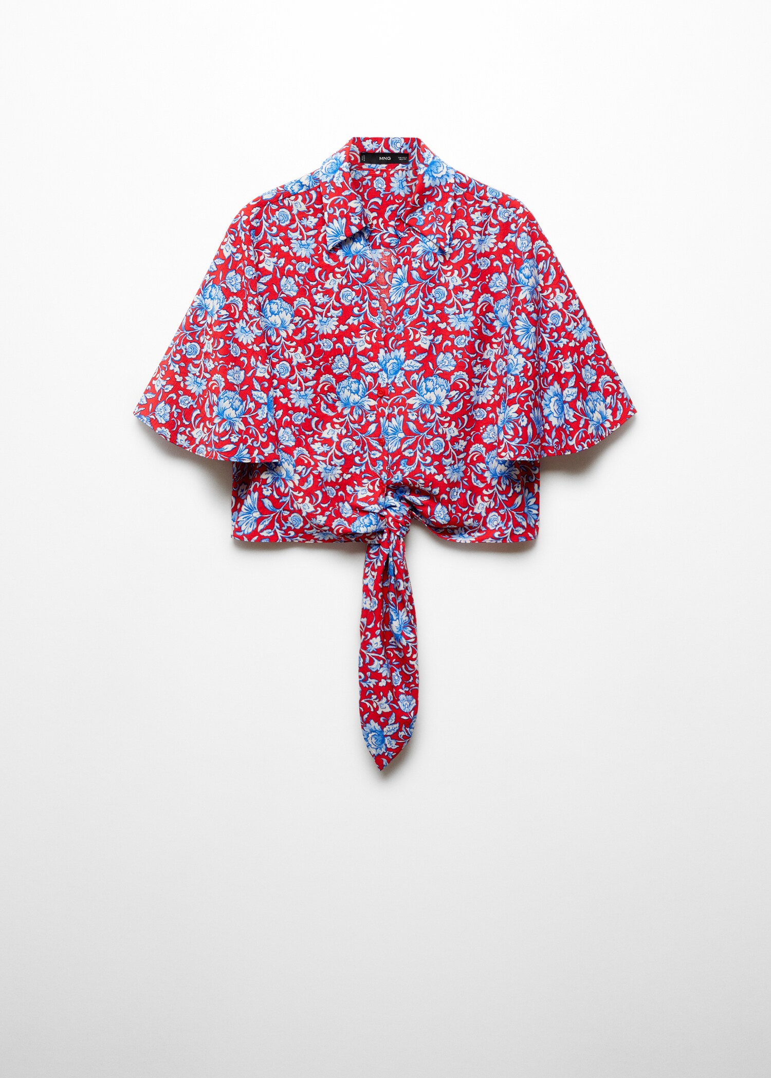 Floral-print shirt with knot detail - Article without model