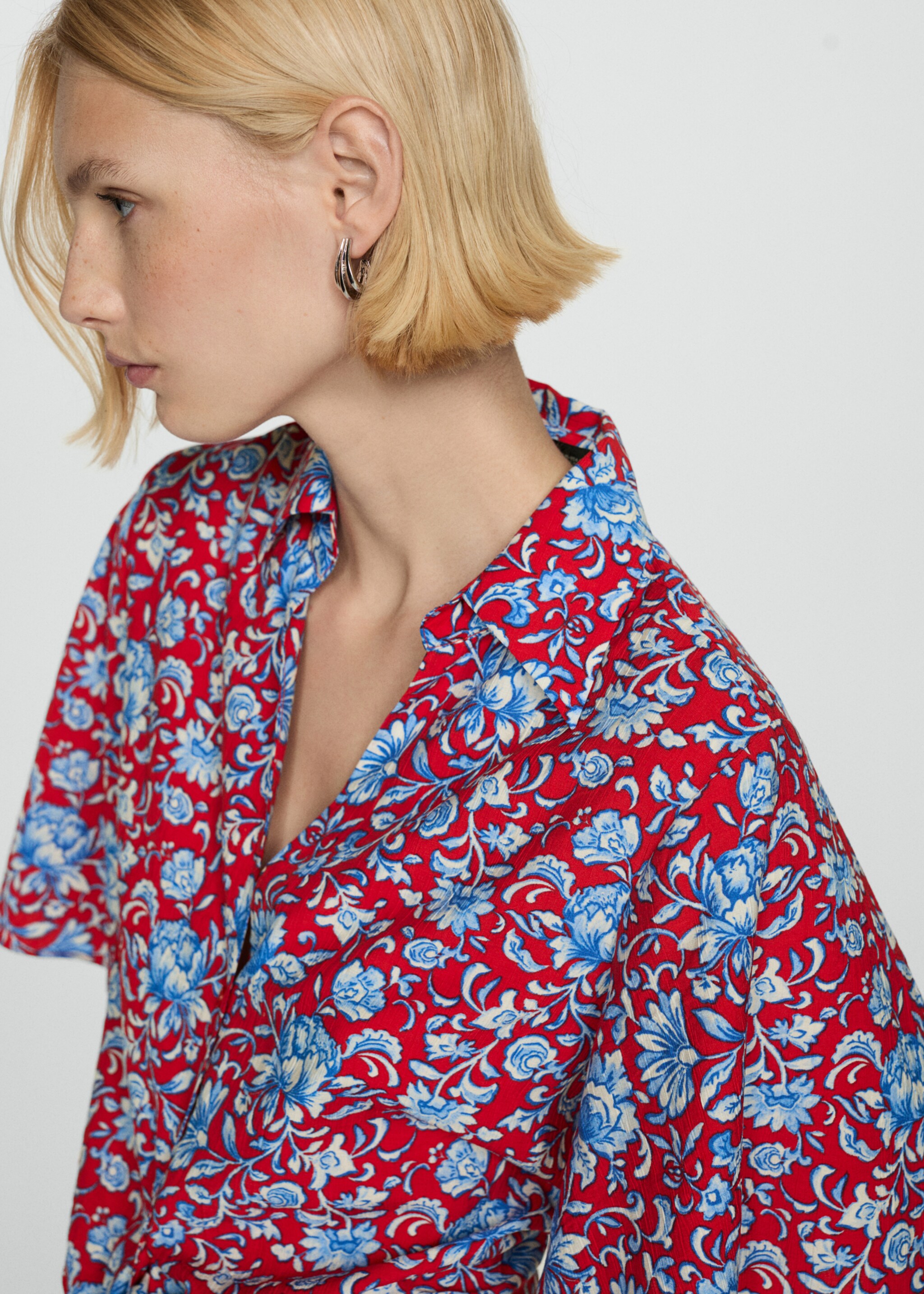 Chemise en imprimé fleuri nœud - Détail de l'article 1