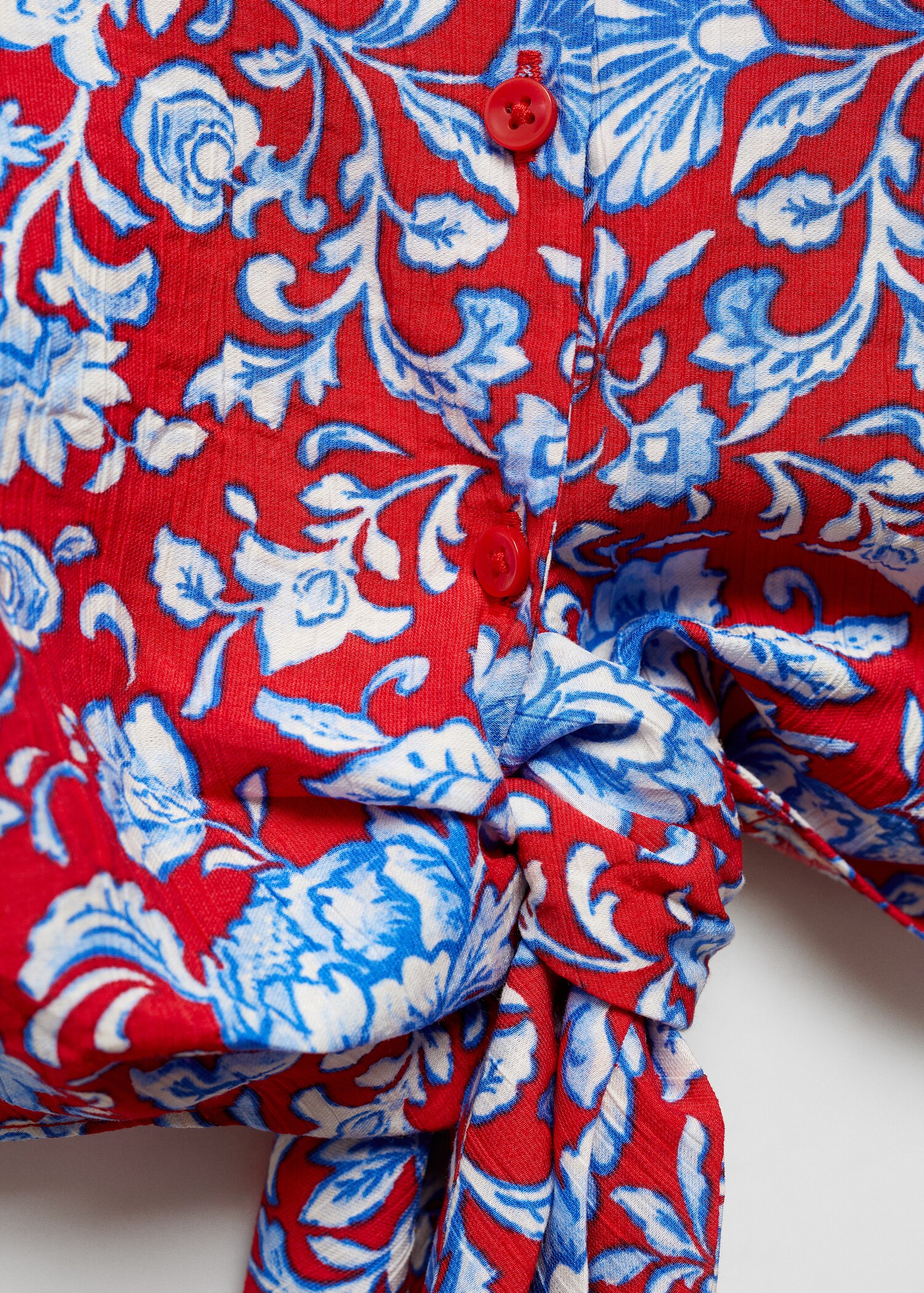 Floral-print shirt with knot detail - Details of the article 8