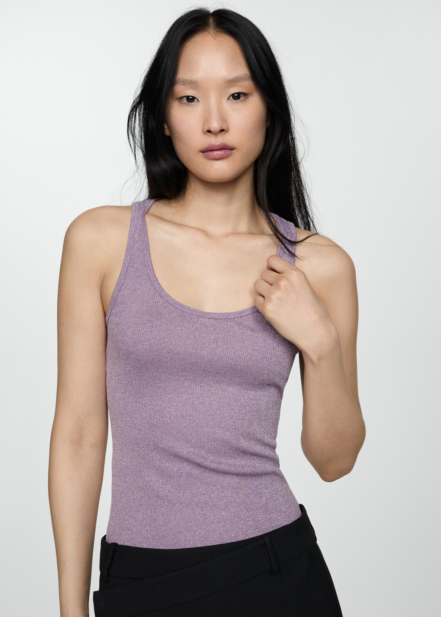 Strick-Top mit Lurex - Mittlere Ansicht