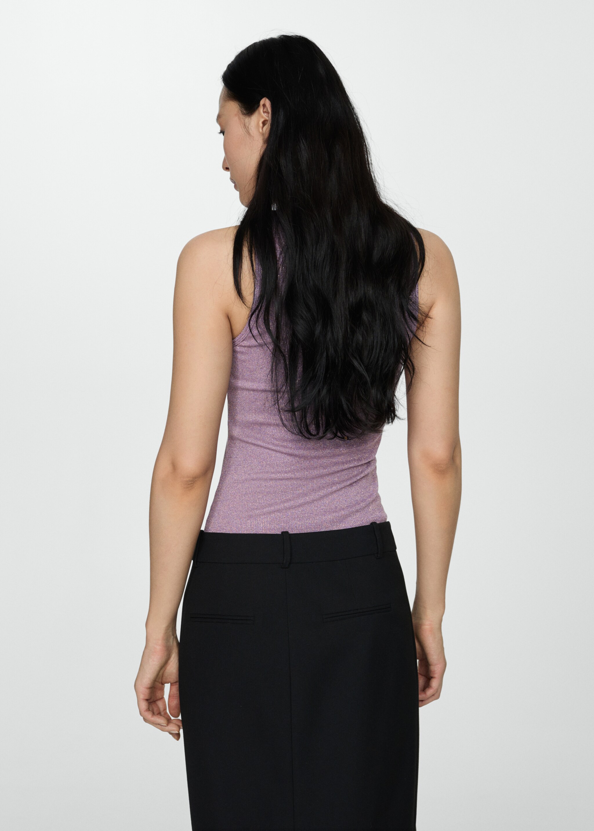 Lurex knitted top - Reverse of the article, Lilac. Ref: 67038648-00.