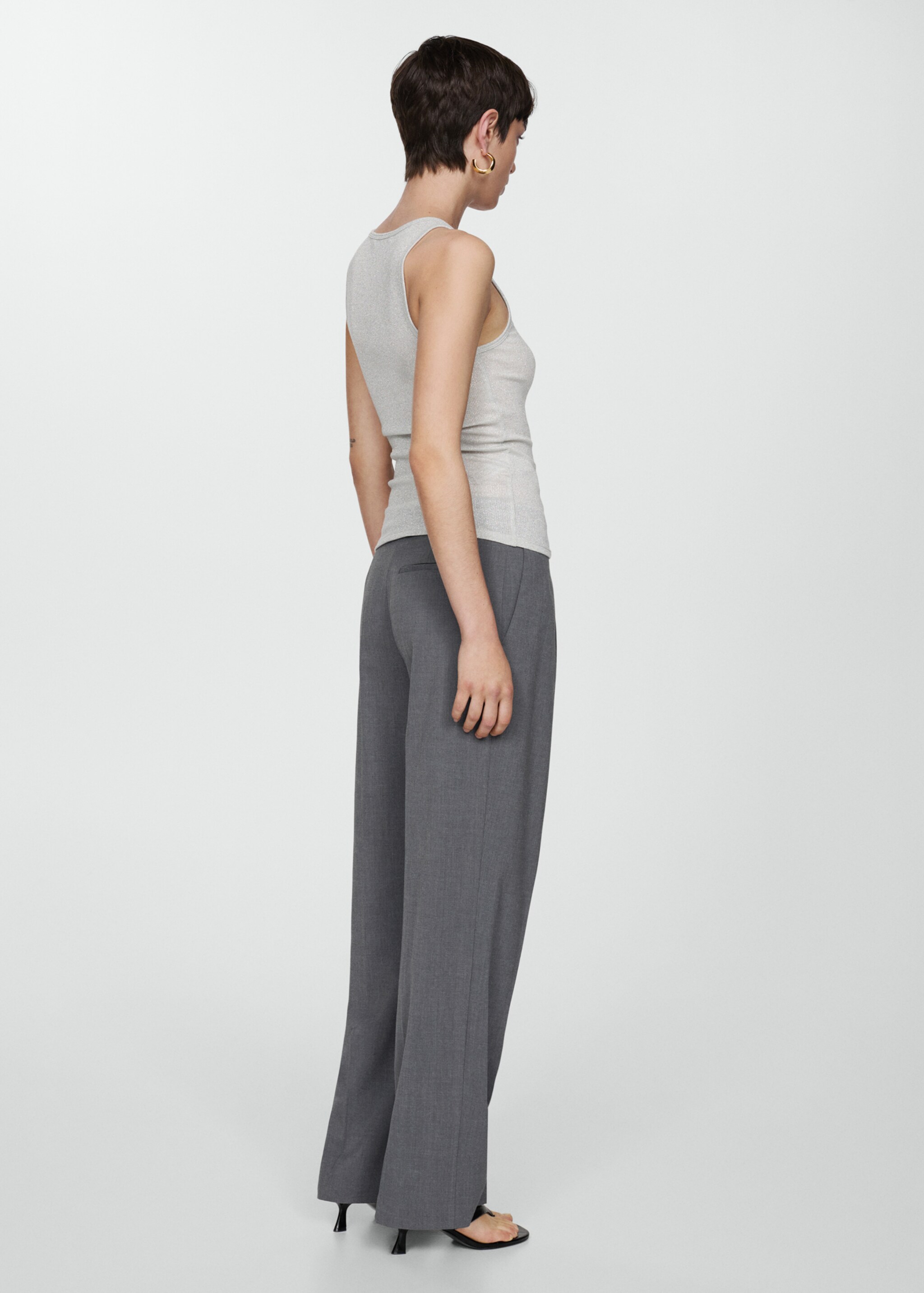 Lurex knitted top - Reverse of the article, Silver. Ref: 67038648-00.