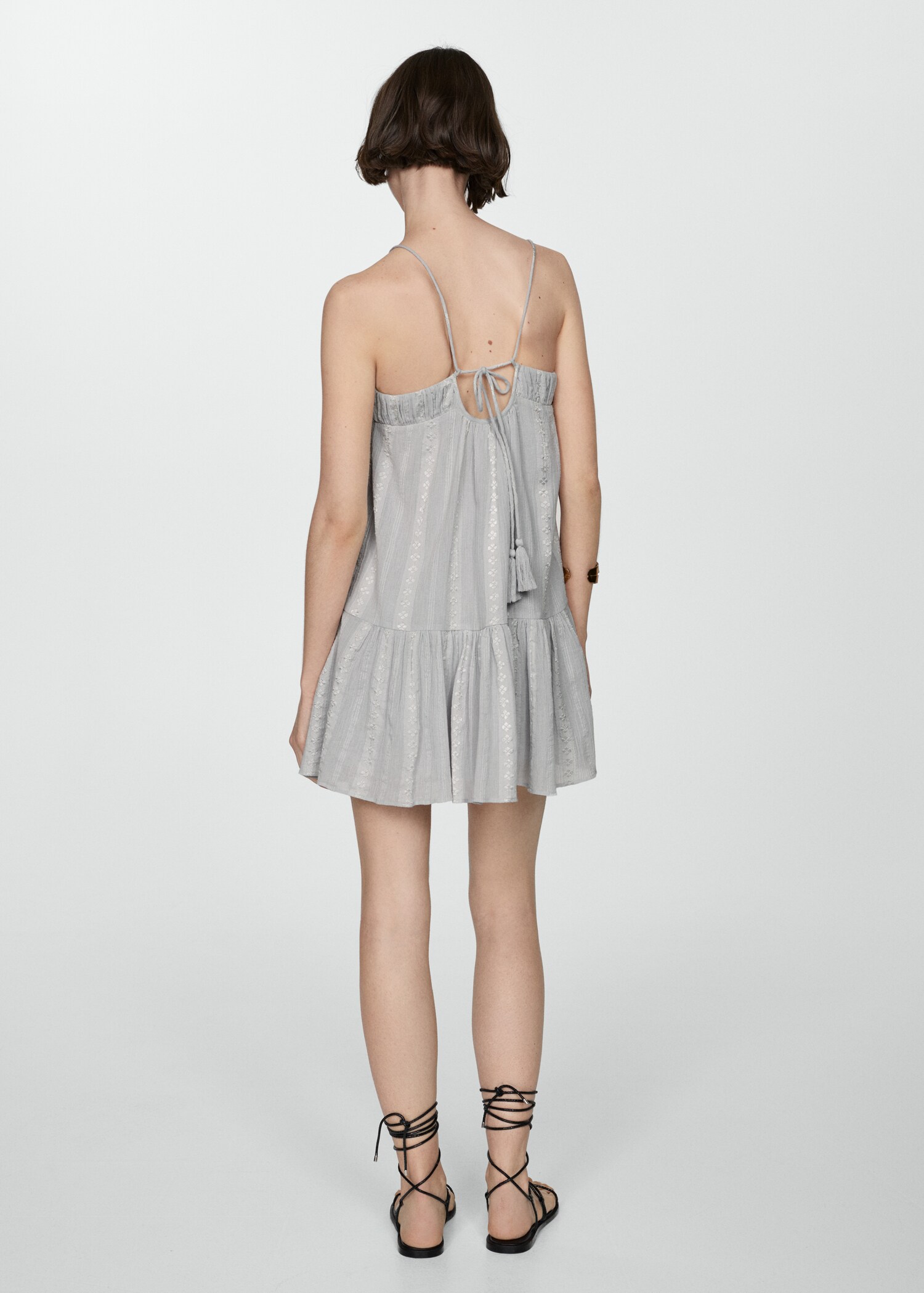 Embroidered dress with tassel detail - Reverse of the article