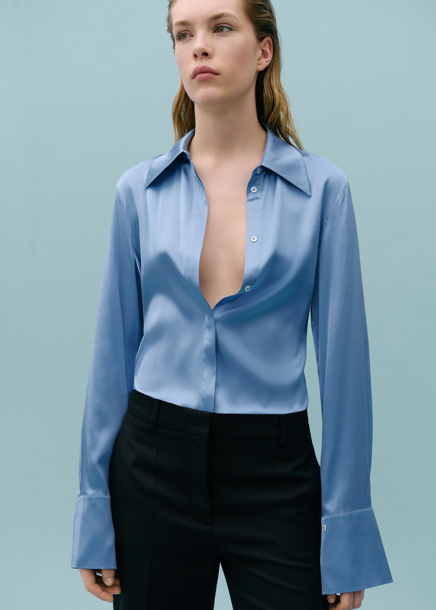 Chemise soie satinée - Plan moyen