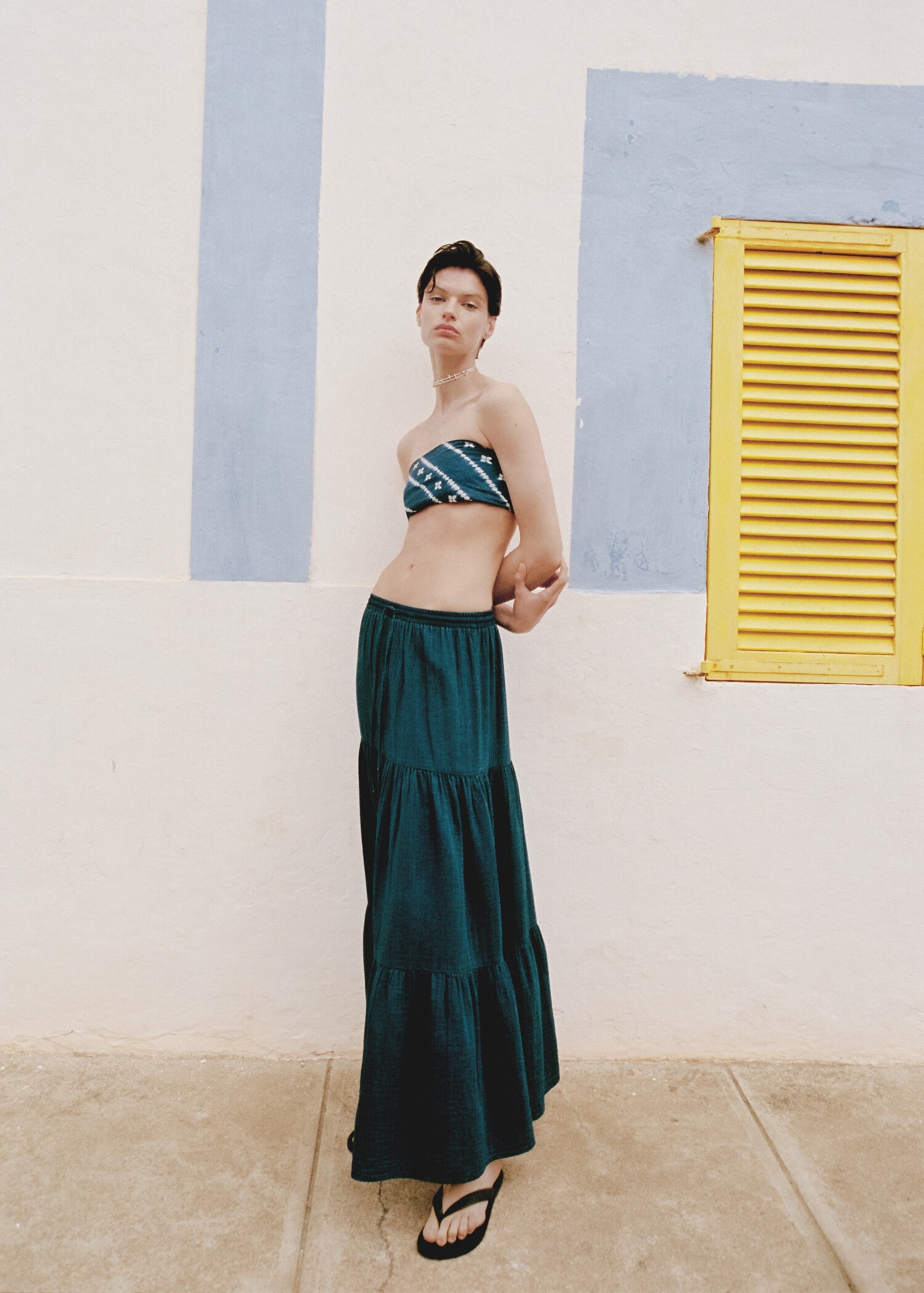 Long cotton flared skirt - Details of the article 6