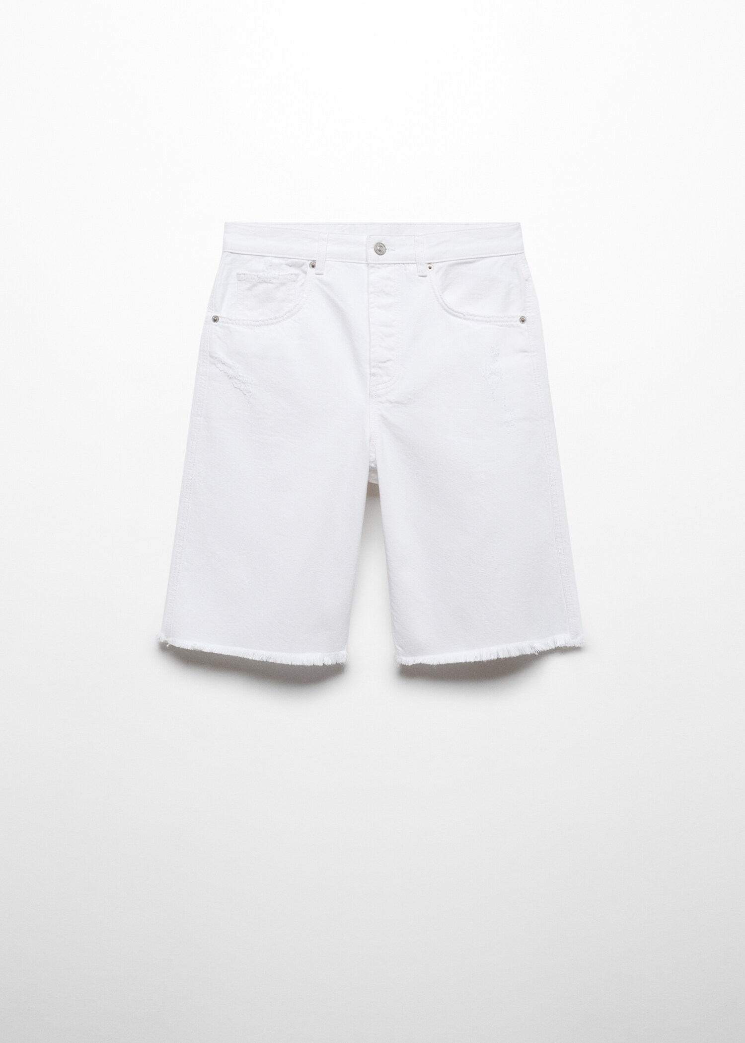 Straight-fit denim bermuda shorts - Article without model