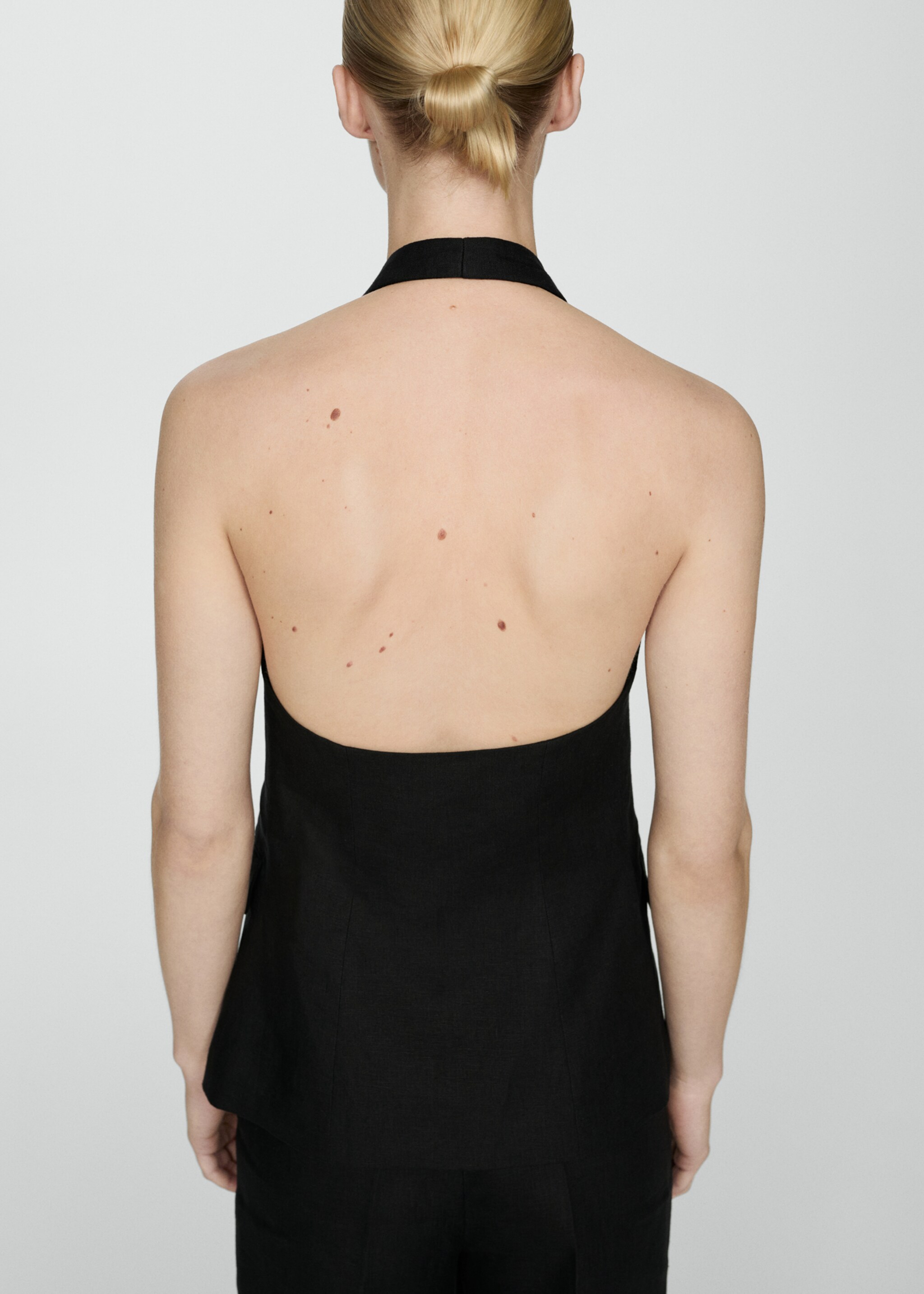 Halter neck linen waistcoat - Reverse of the article