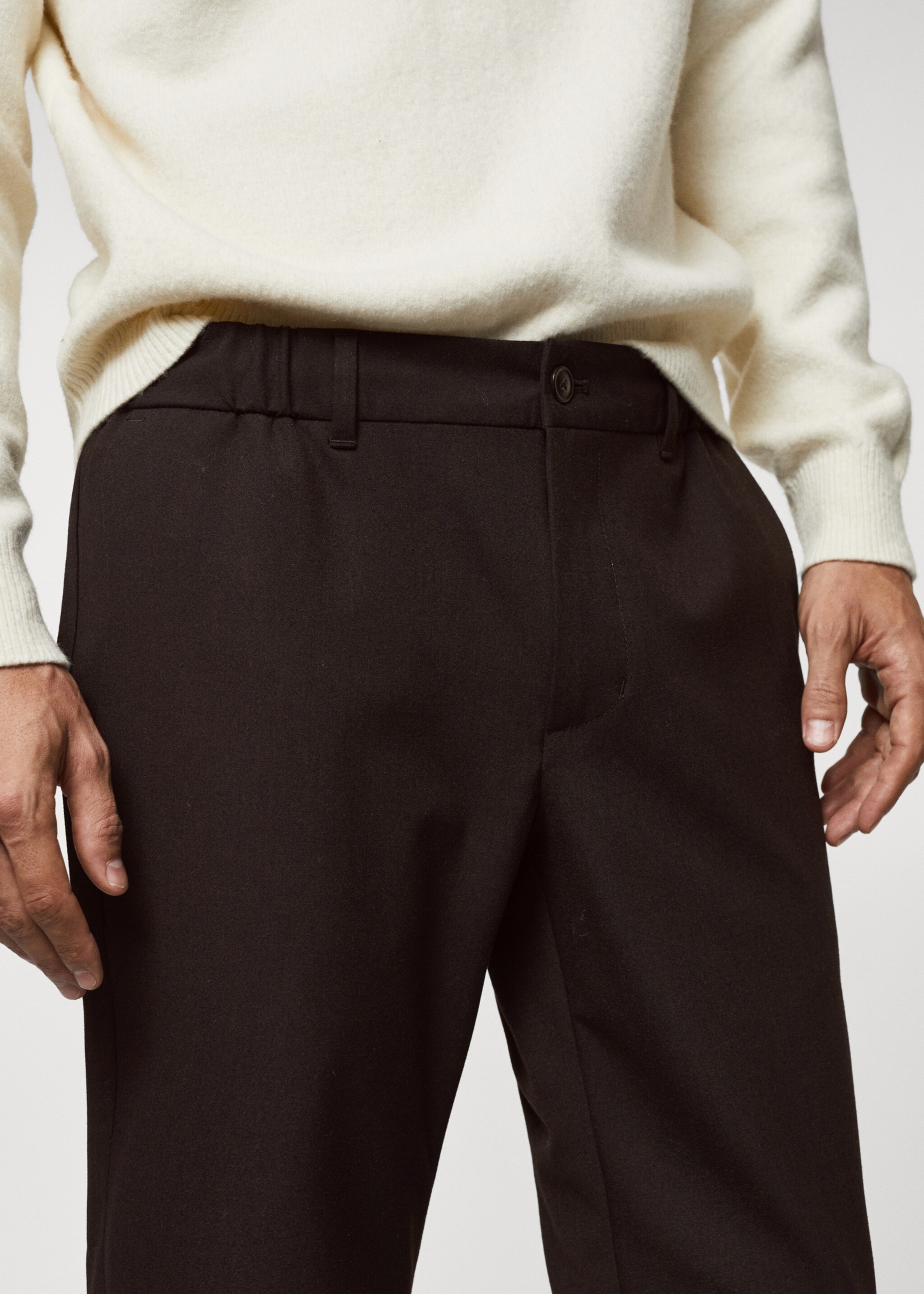 Slim-fit jogger pants with drawstring - Details of the article 1