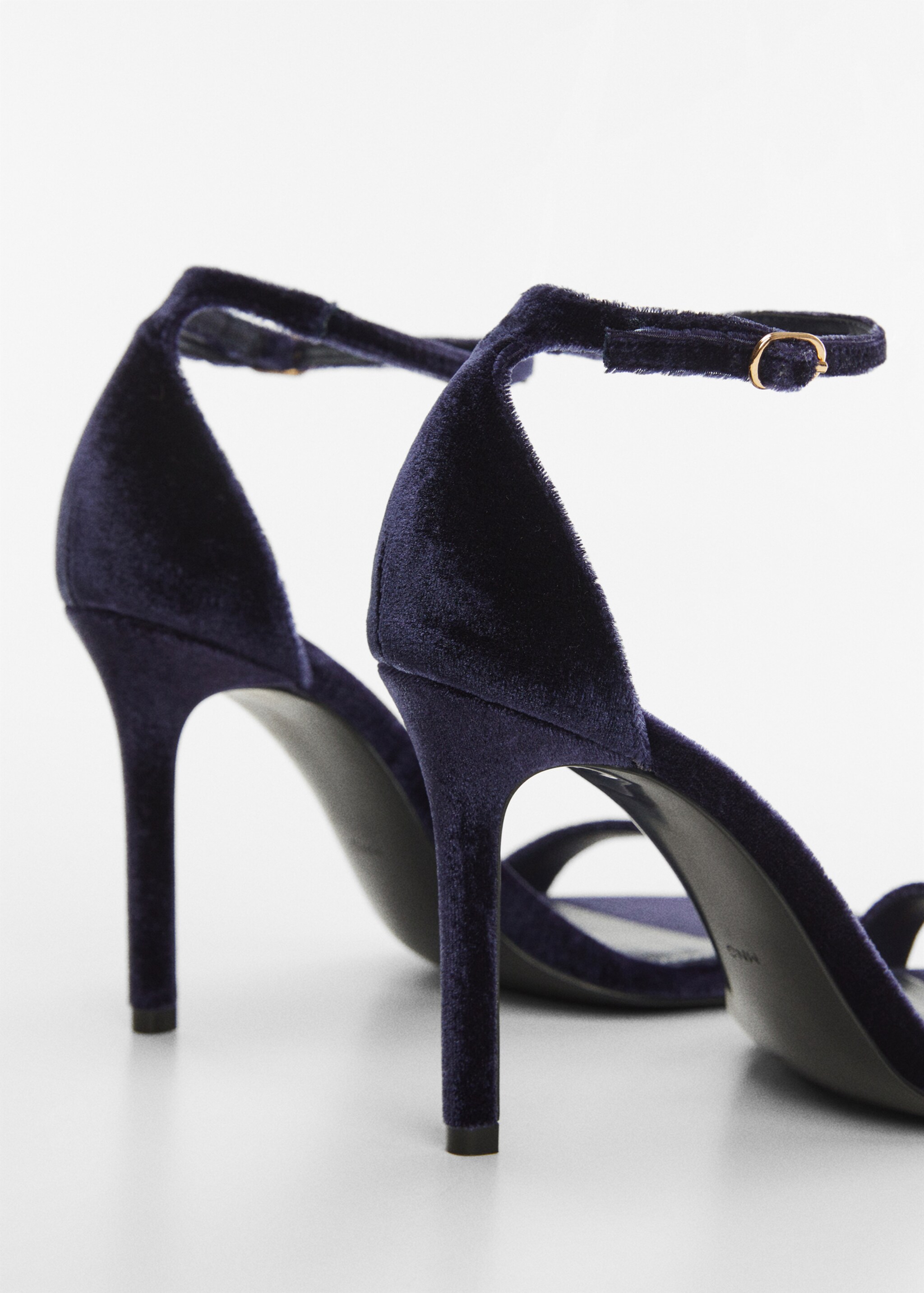 Sandales talon velours - Détail de l'article 1, Bleu nuit. Ref: 67040289-00.