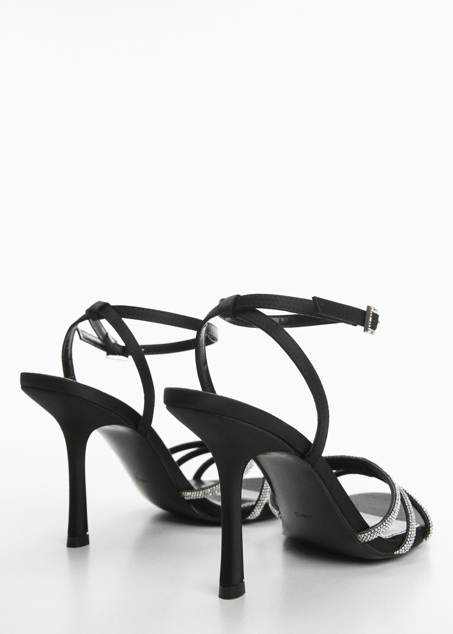 Heeled sandals with rhinestone straps - Details of the article 1