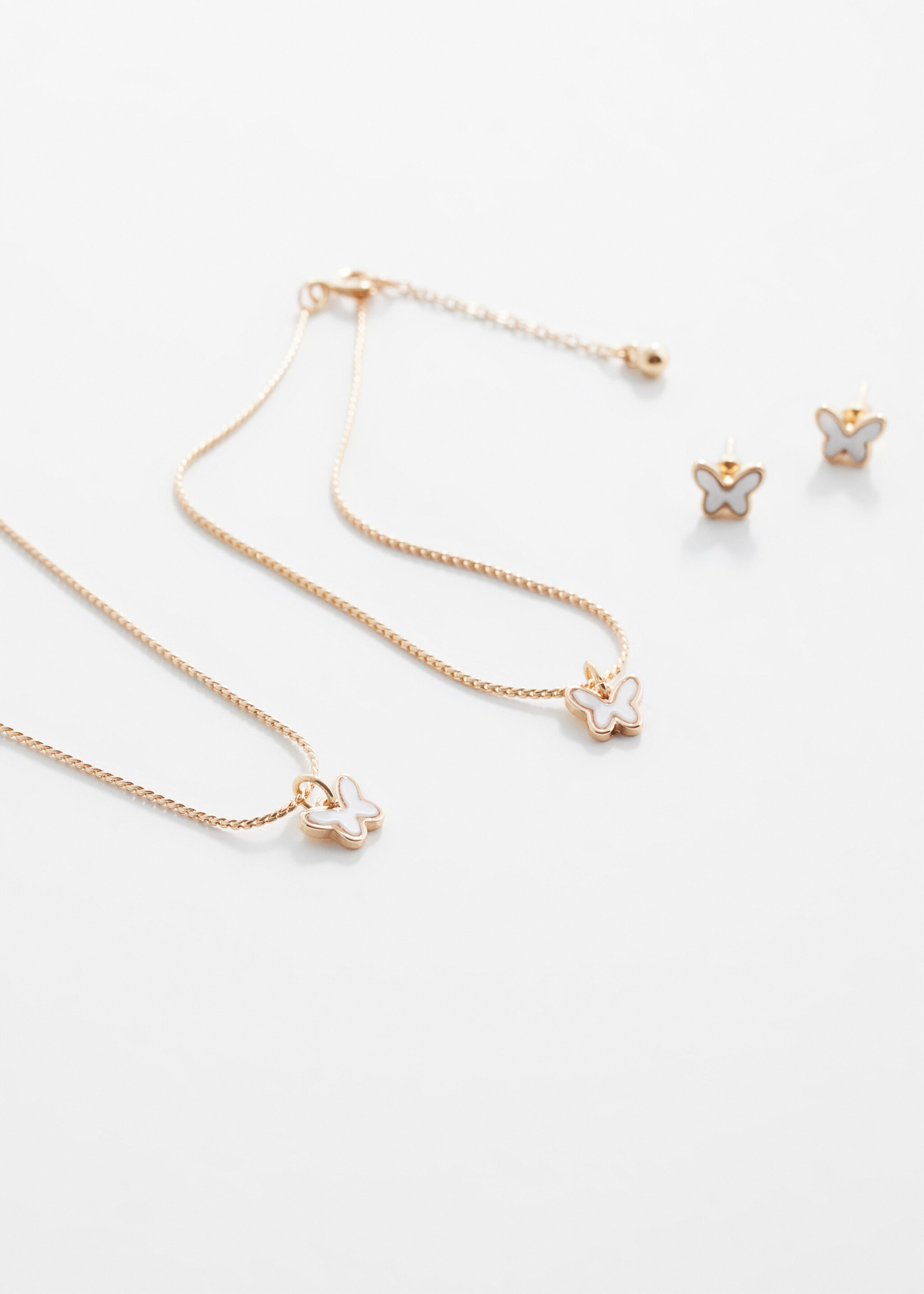 Set of necklace, bracelet and earrings - Medium plane, Gold. Ref: 67040323-00.