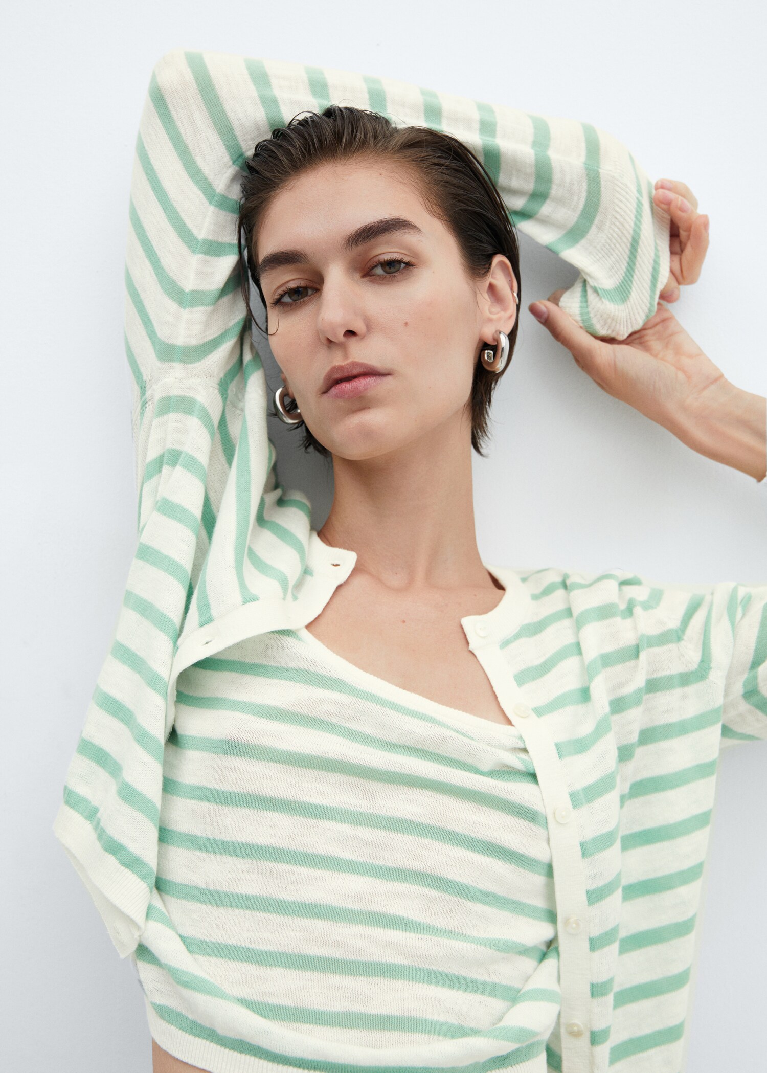 Striped knit top - Details of the article 1
