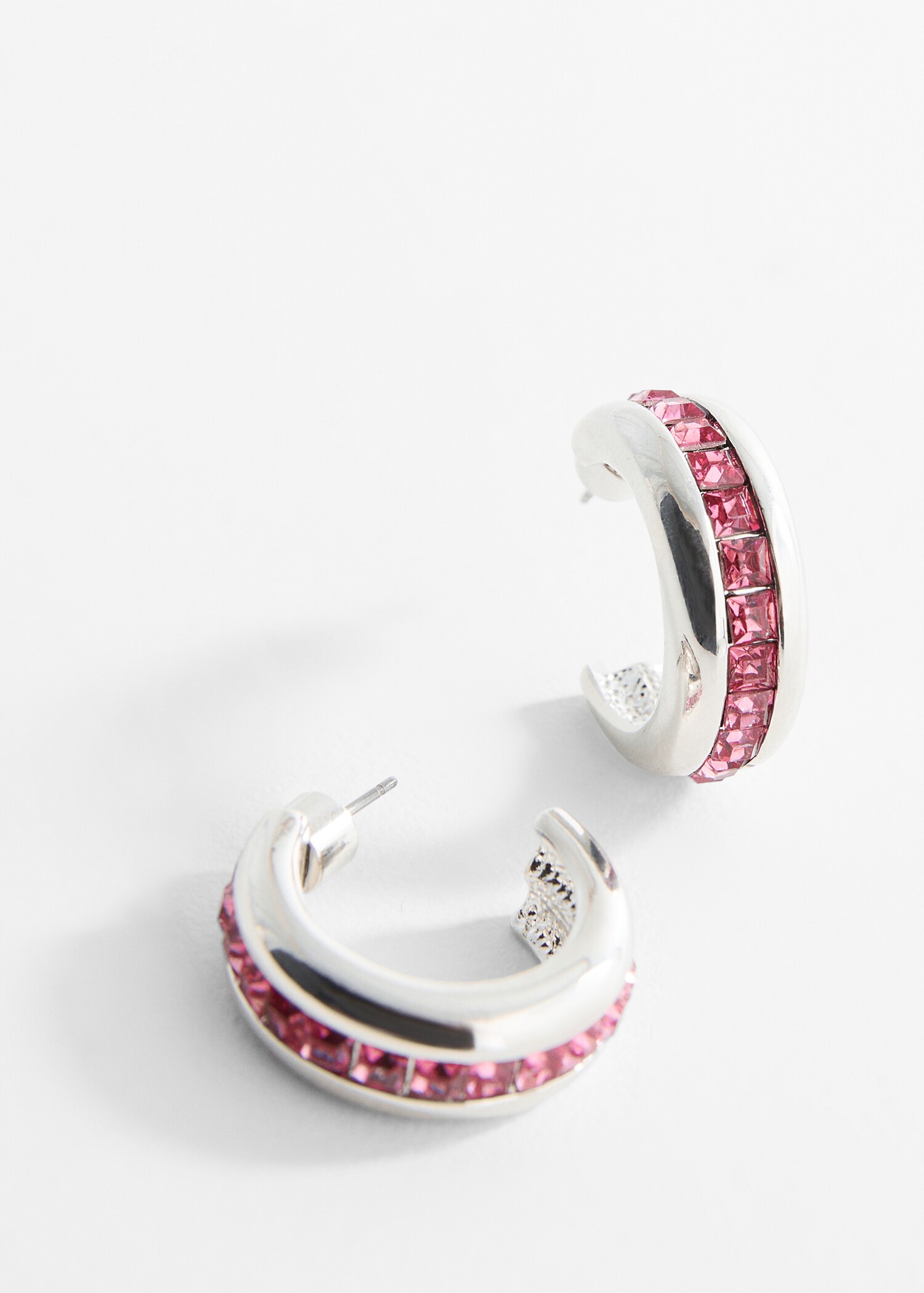 Crystal hoop earrings - Medium plane