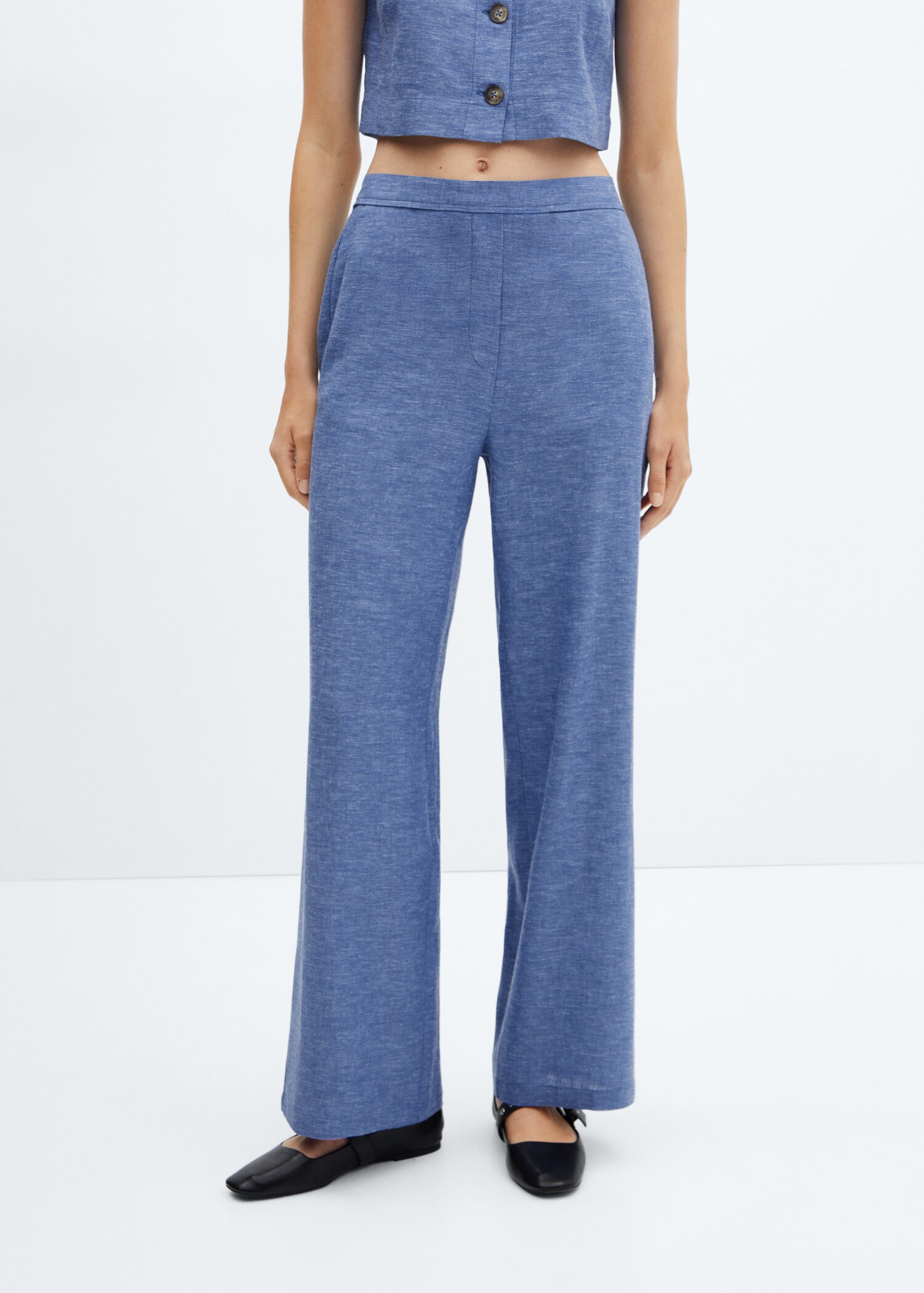 Leinenhose mit Gummibund - Mittlere Ansicht