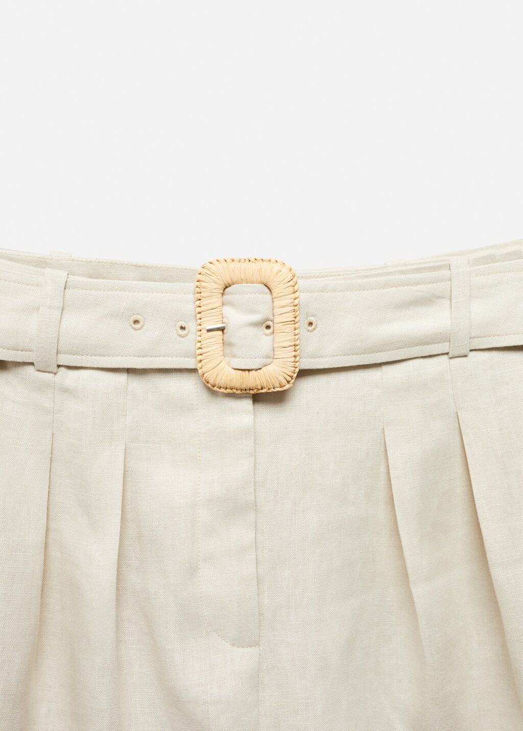 Linen shorts with belt - Women | MANGO OUTLET USA