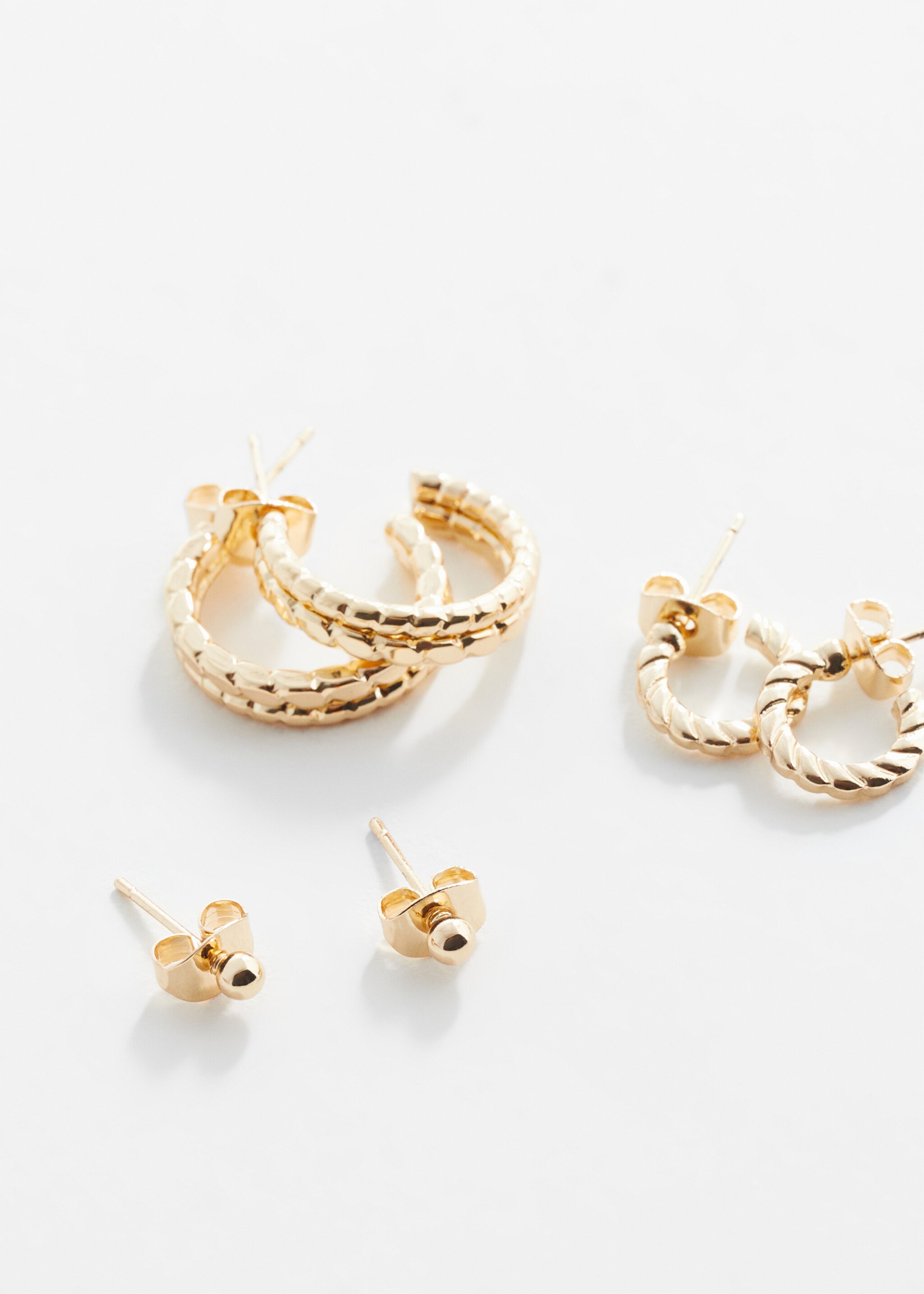 Pack of 3 earrings - Medium plane, Gold. Ref: 67040426-00.