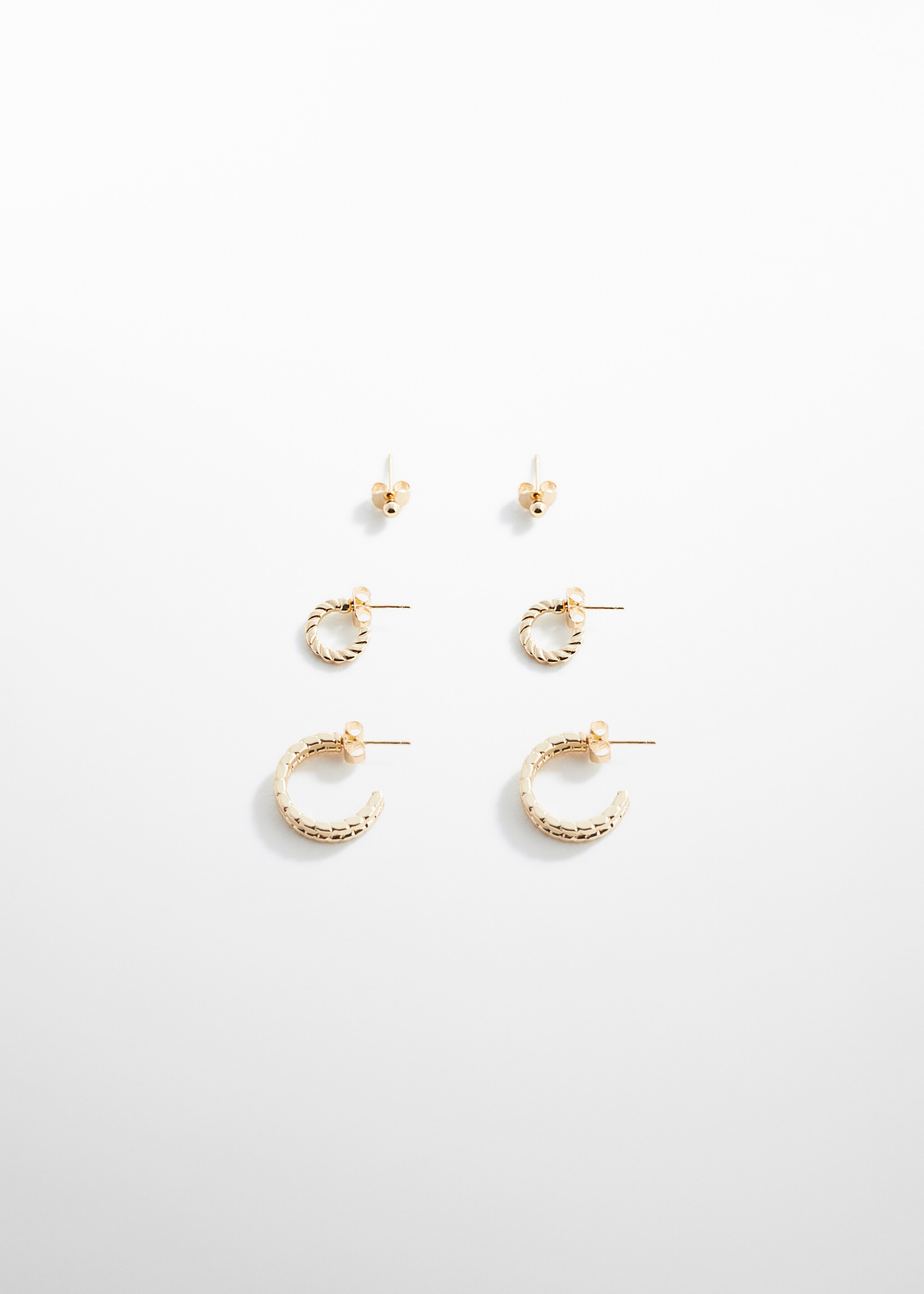 Pack of 3 earrings - Article without model, Gold. Ref: 67040426-00.