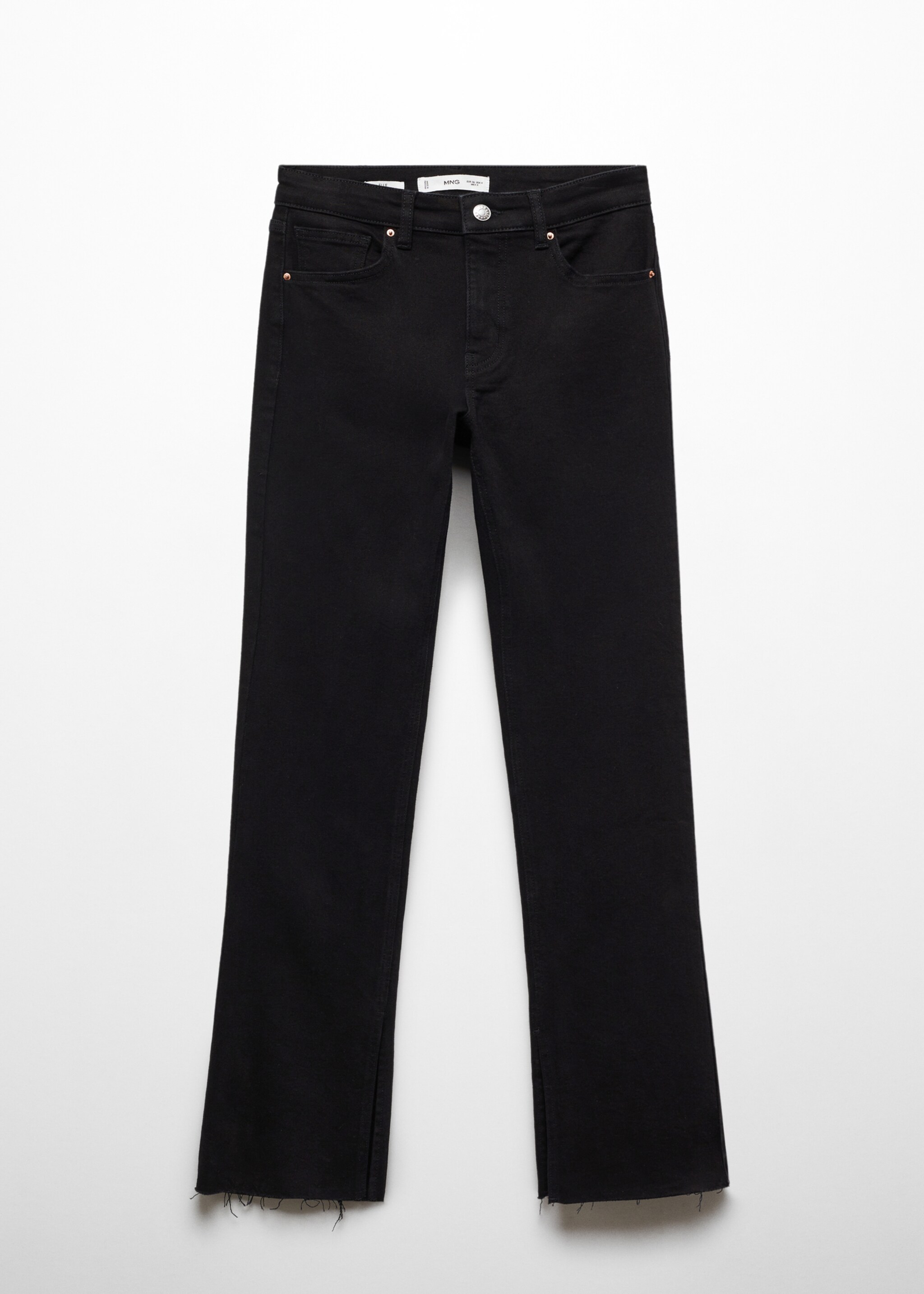 Medium-rise straight jeans with slits - Article without model