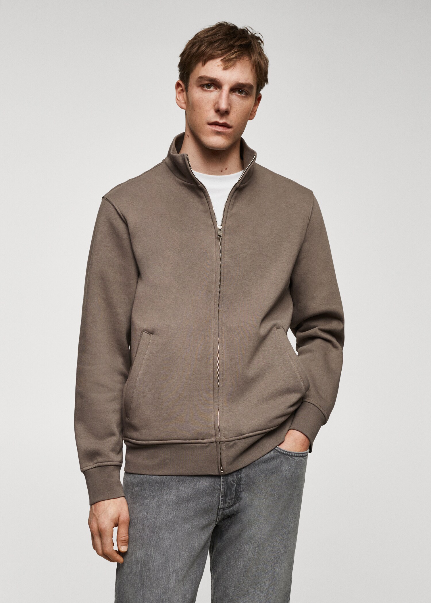 Sweat-shirt coton zip - Plan moyen