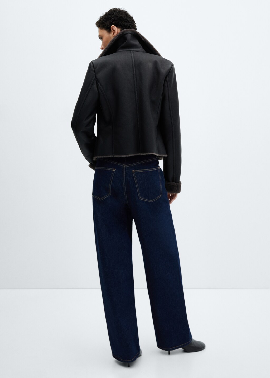 Jacket with shearling-effect lining - Women | MANGO OUTLET USA
