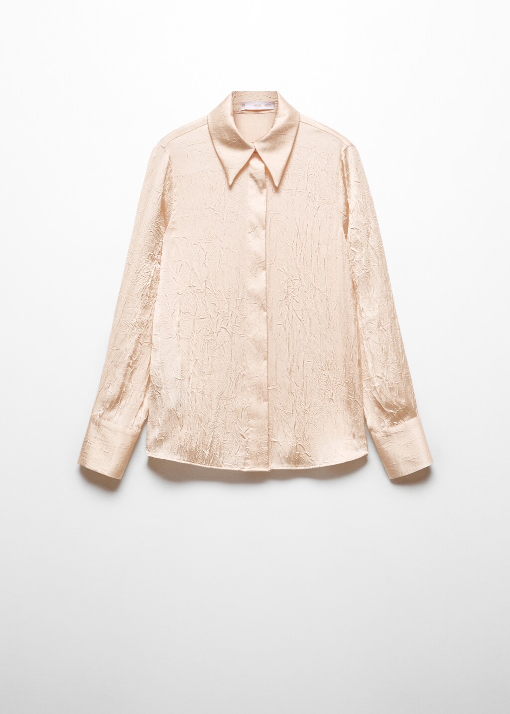 【新品】imperf Vintage Satin Shirt Ecru Satin textured shirt - Women | MANGO OUTLET USA