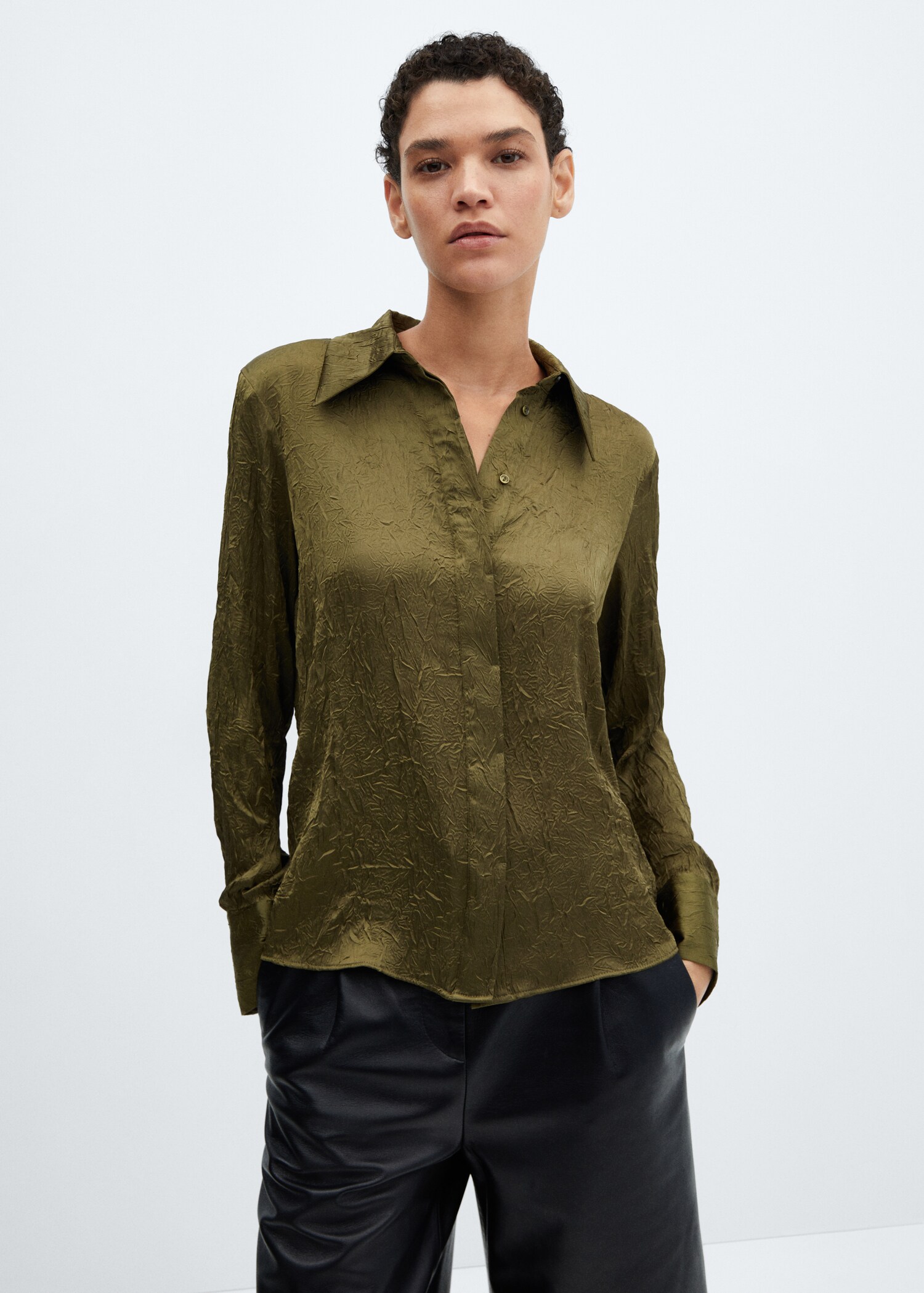 Camisa textura setinada - Pla mig