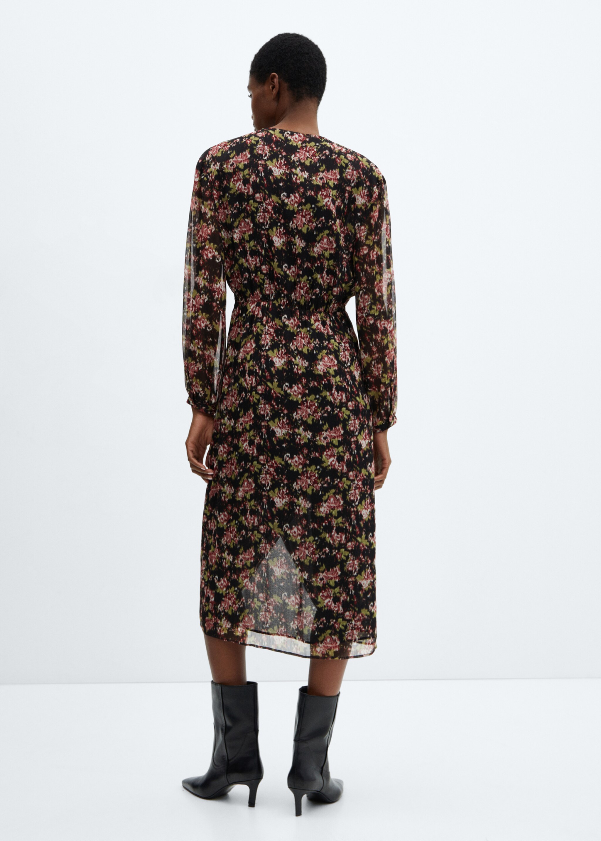 Vestido estampado nudo - Reverso del artículo, Negro. Ref: 67040462-00.