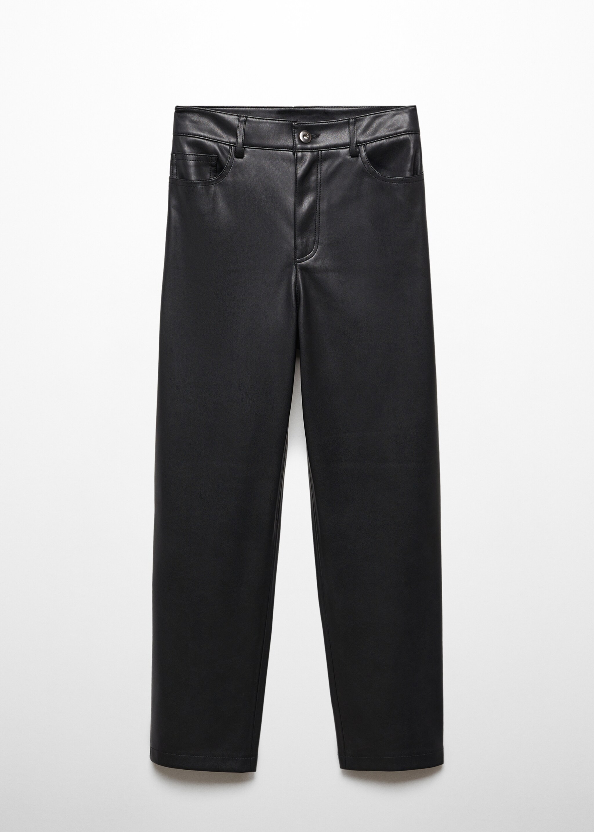 Leather-effect straight trousers - Article without model