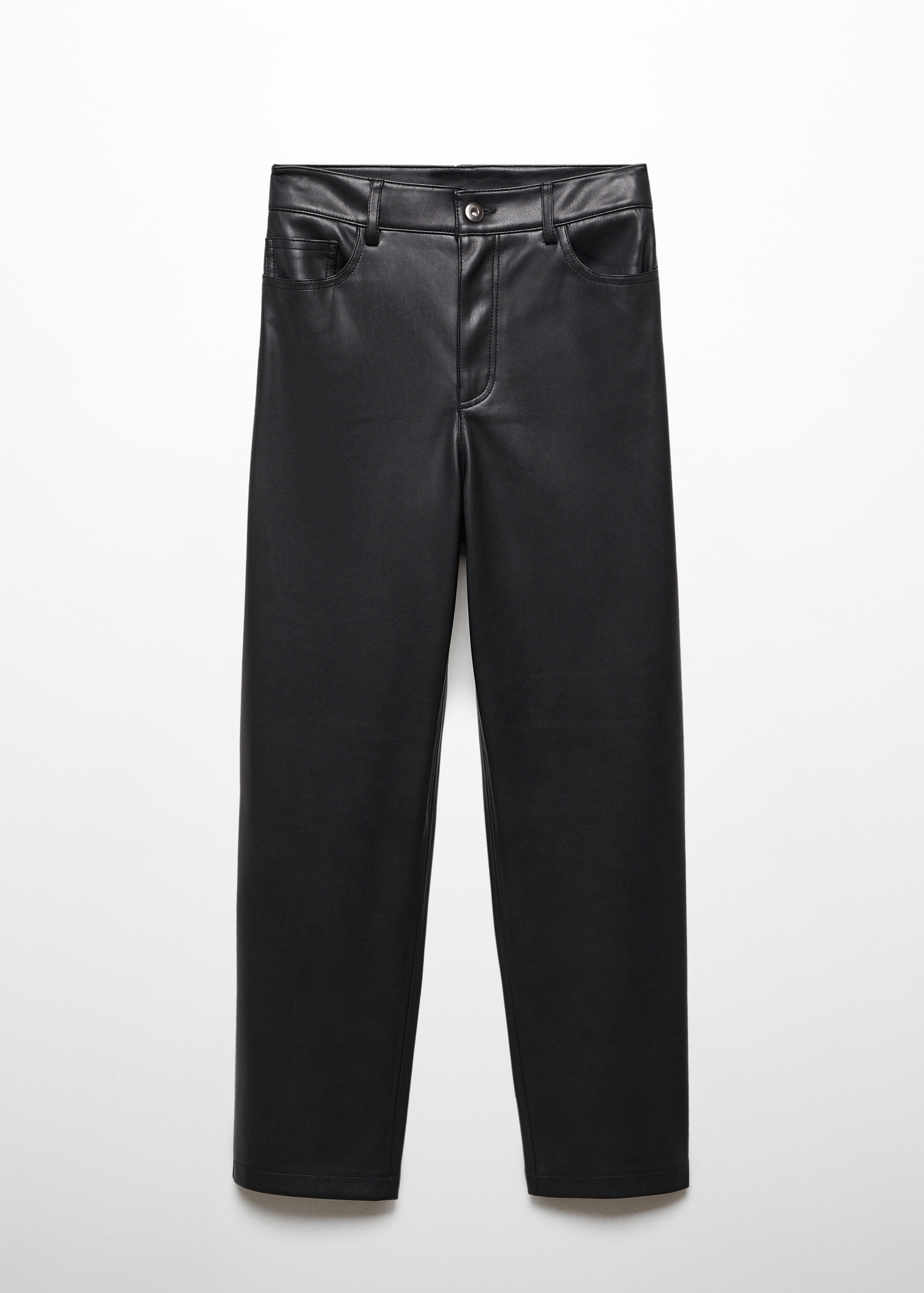 Leather-effect straight trousers - Article without model