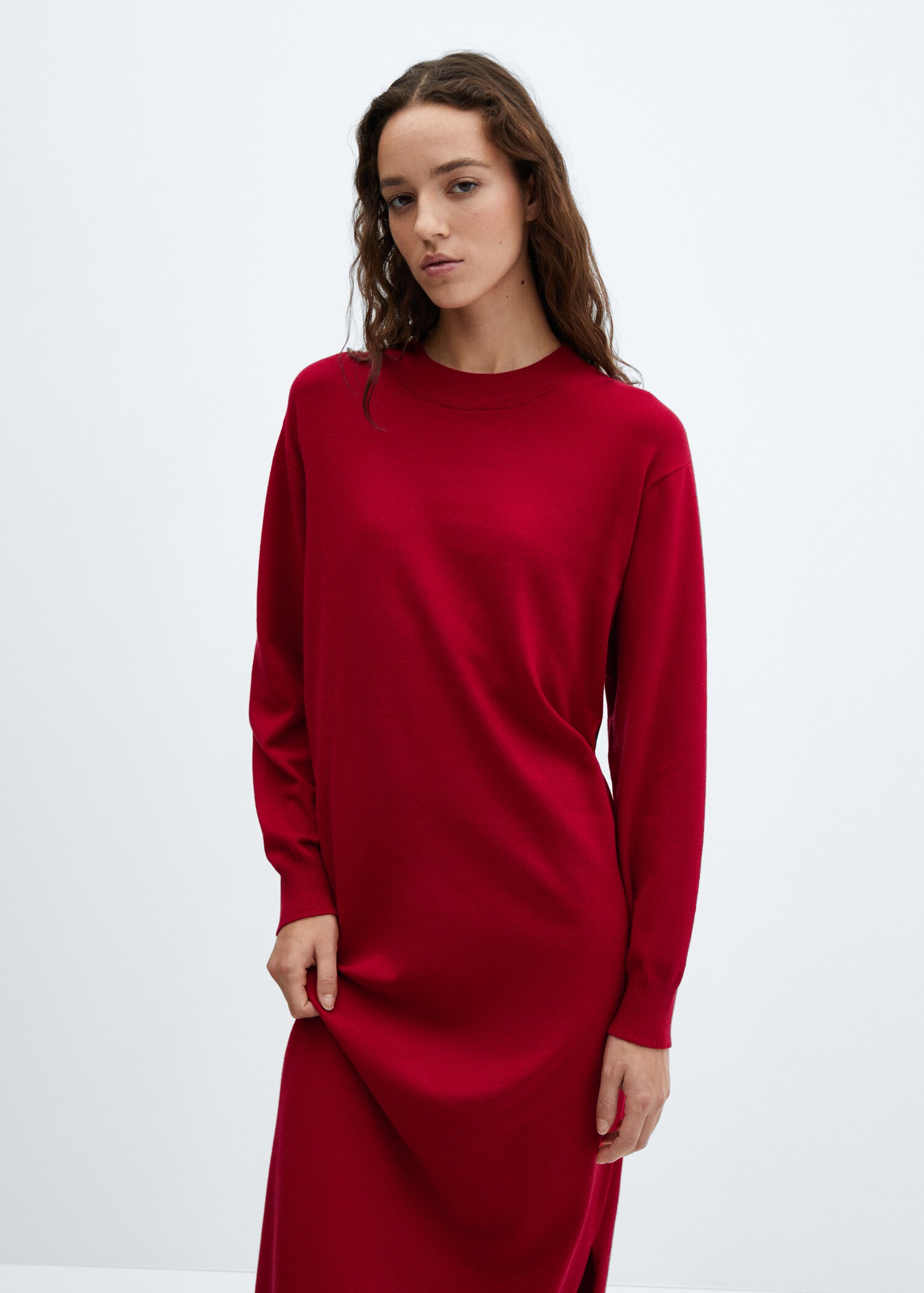 Strickkleid mit Rundhalsausschnitt - Mittlere Ansicht