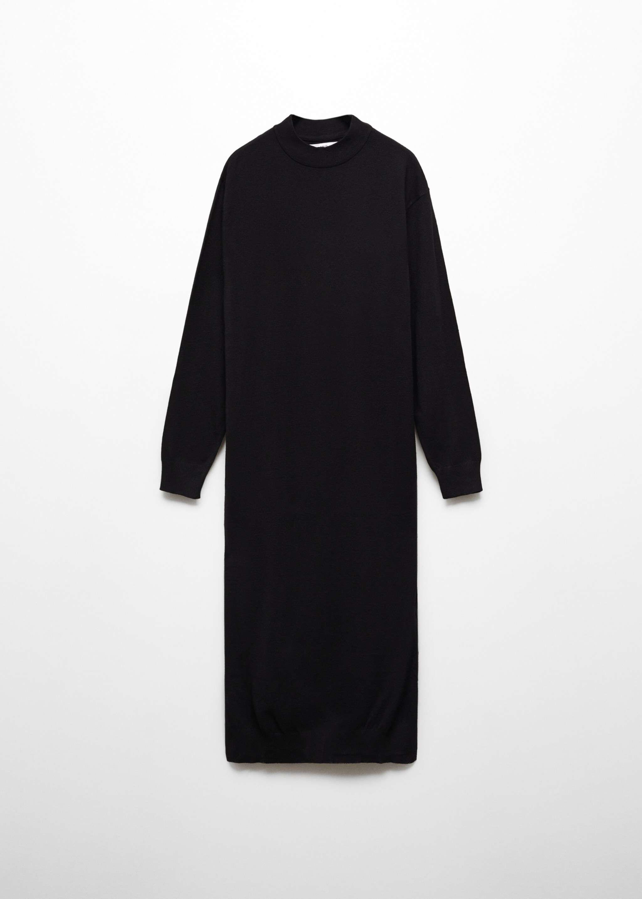 Round-neck knitted dress - Article without model, Black. Ref: 67040474-00.