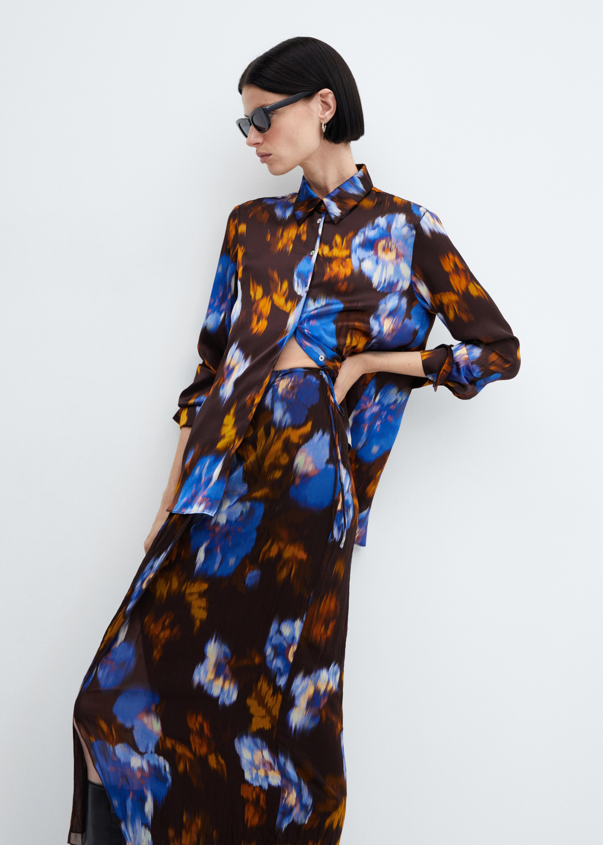 Bedrukte satijnen blouse - Detail van het artikel 2