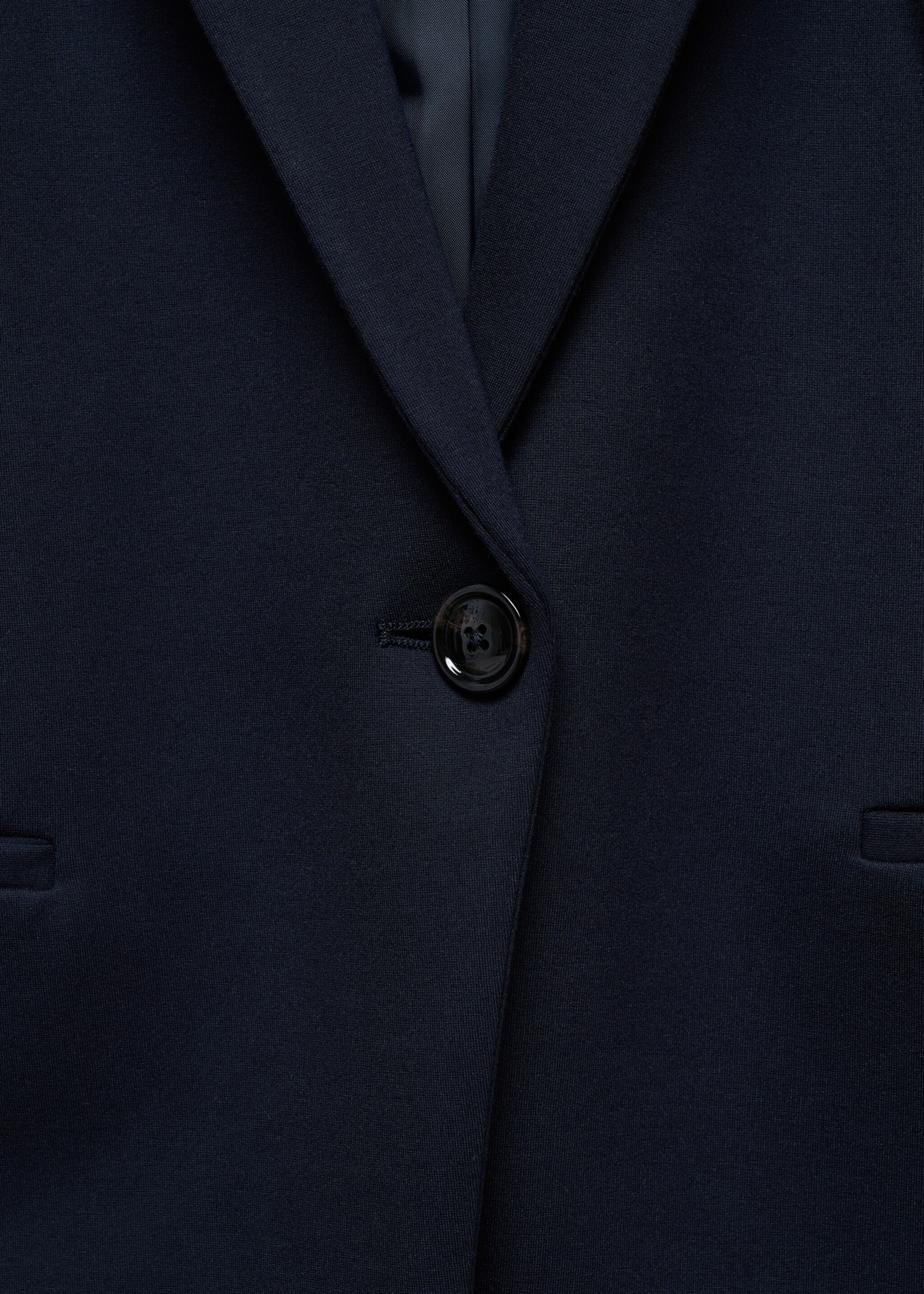 Blazer cintré maille point de Rome - Détail de l'article 8, Bleu marine foncé. Ref: 67040485-00.
