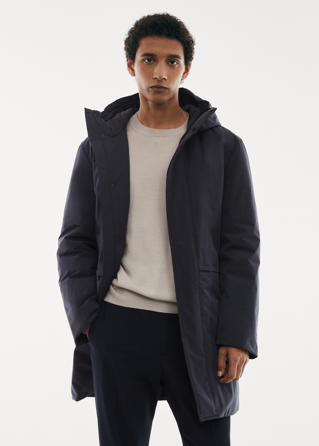 Padded parka with hood on sale