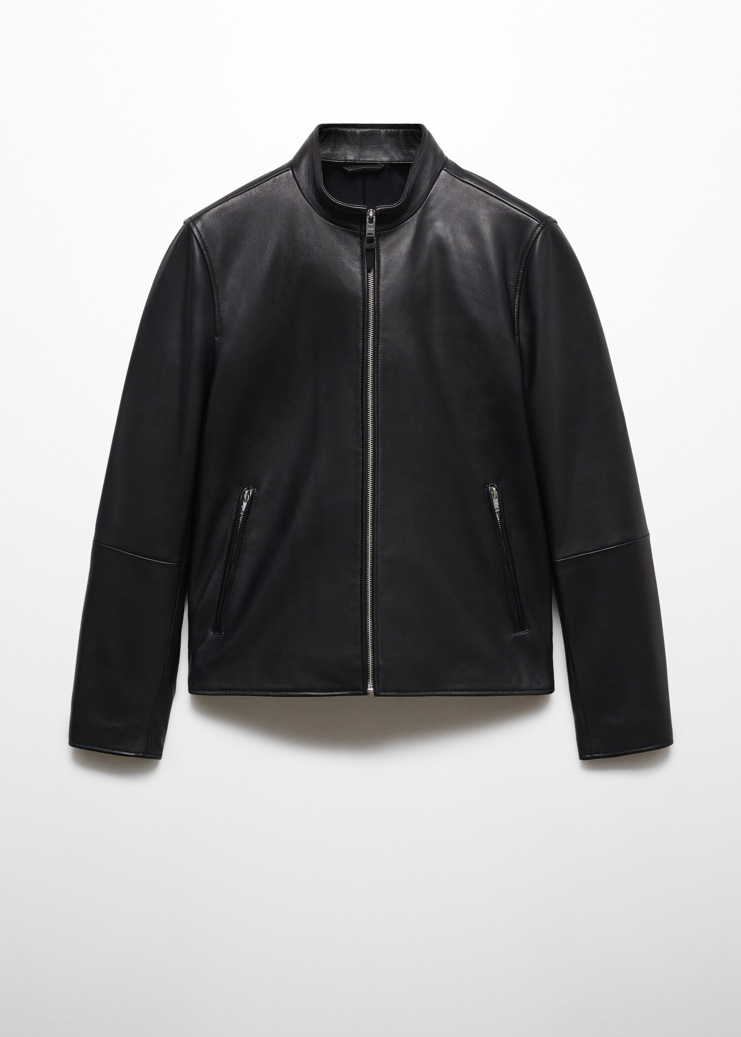 Blouson biker en cuir zippé - Article sans modèle