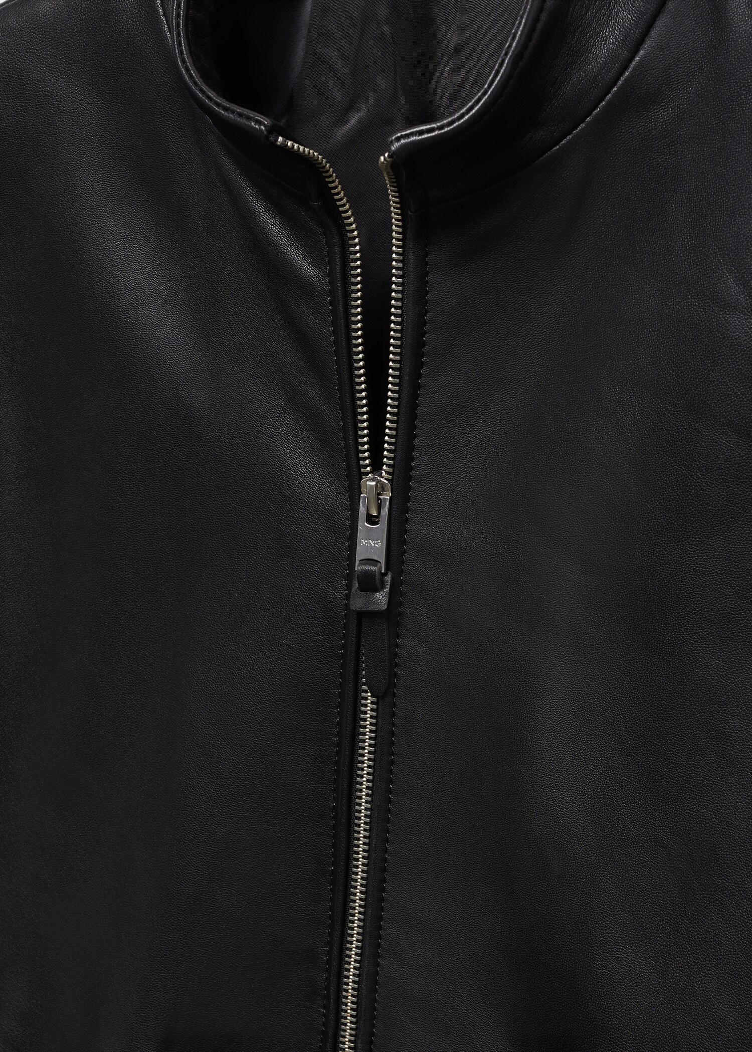 Blouson biker en cuir zippé - Détail de l'article 8
