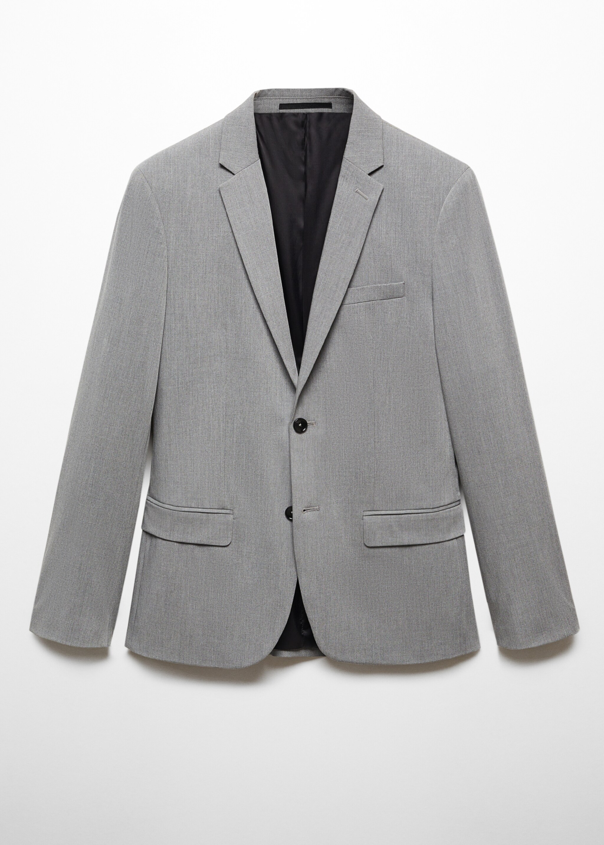 Super slim-fit suit jacket in stretch fabric - Article without model, Grey. Ref: 67040623-00.