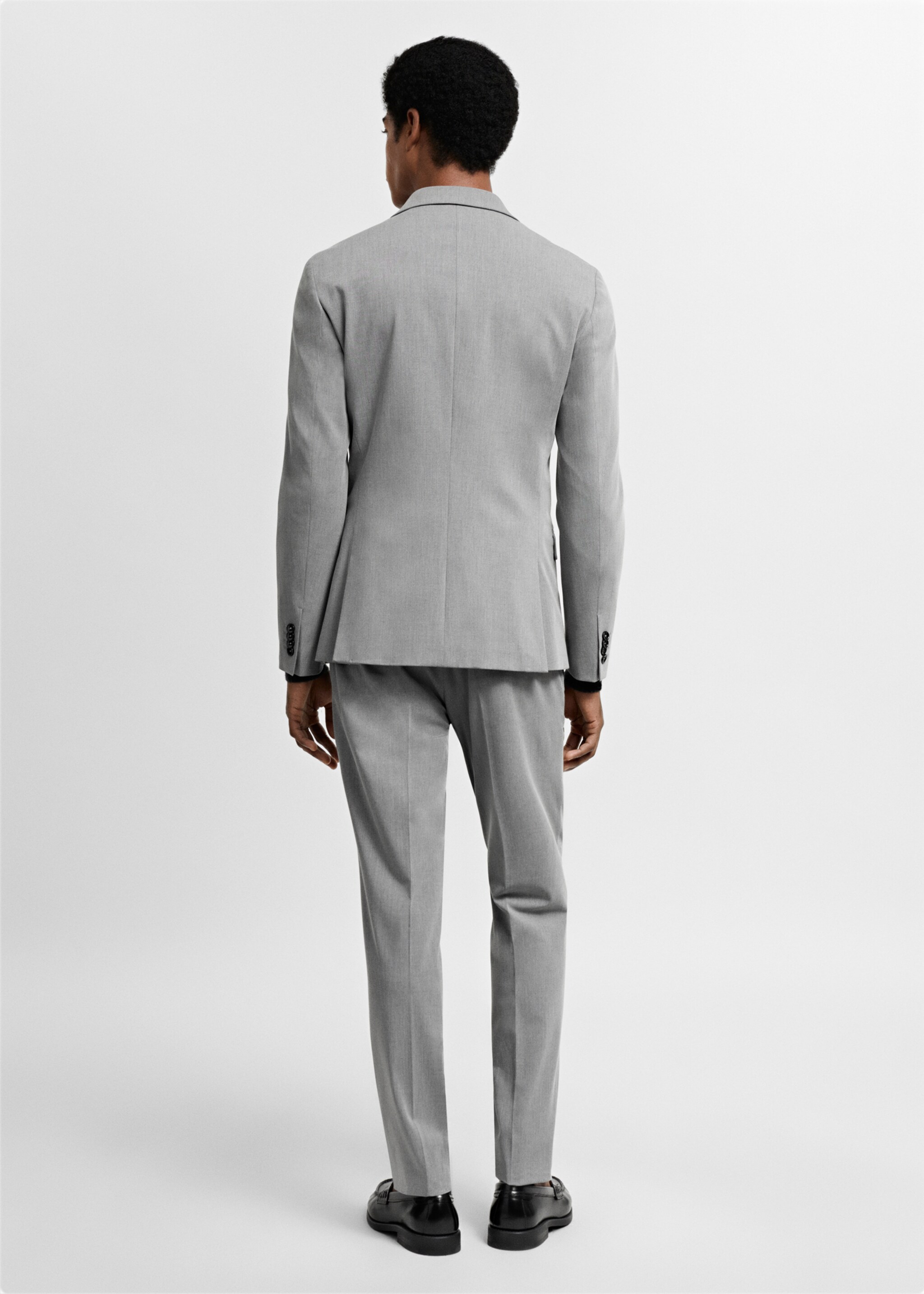 Super slim-fit suit jacket in stretch fabric - Reverse of the article, Grey. Ref: 67040623-00.