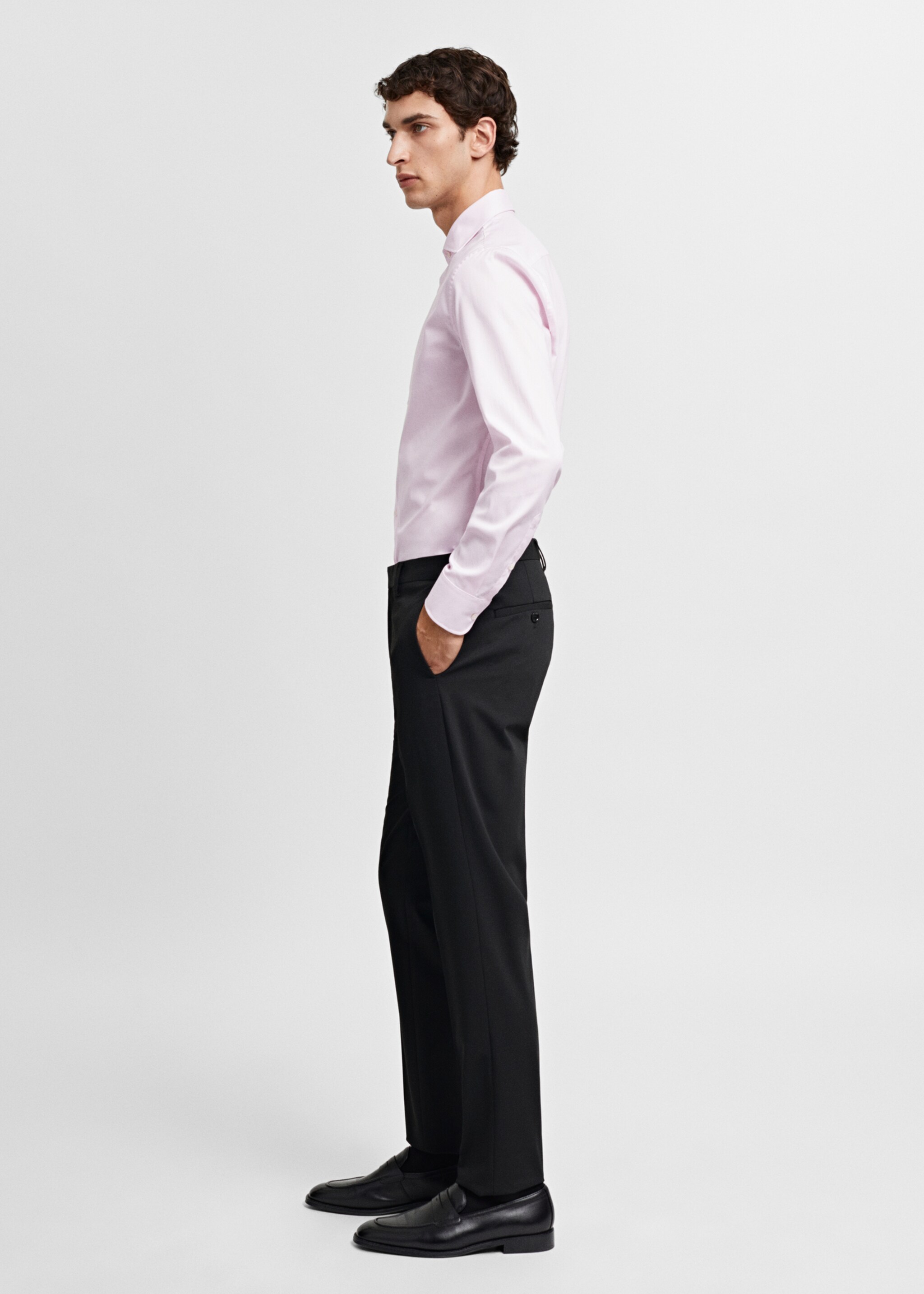 Πουκάμισο κοστουμιού slim fit ριγέ twill - Λεπτομέρεια του προϊόντος 2