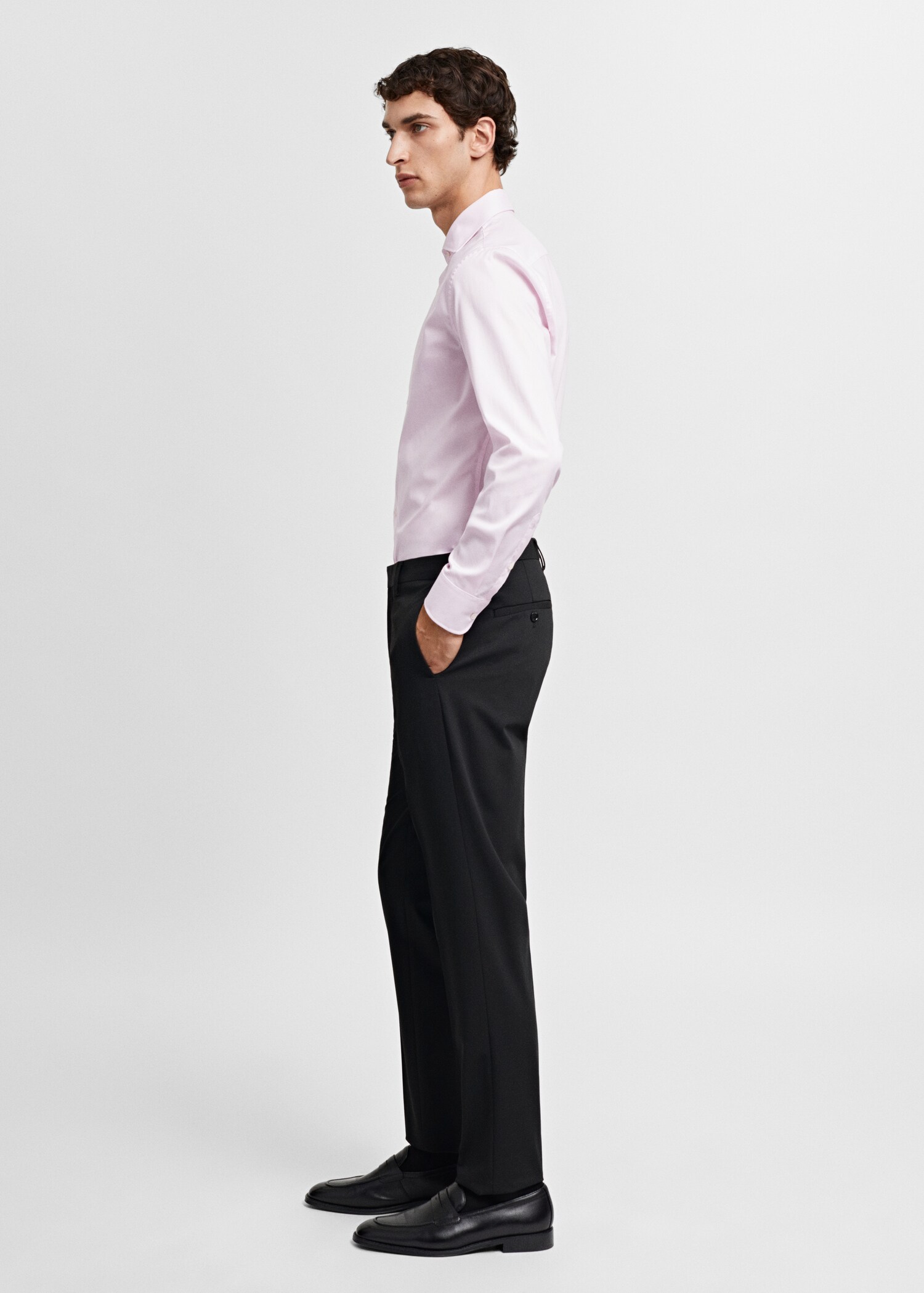 Πουκάμισο κοστουμιού slim fit ριγέ twill - Λεπτομέρεια του προϊόντος 2