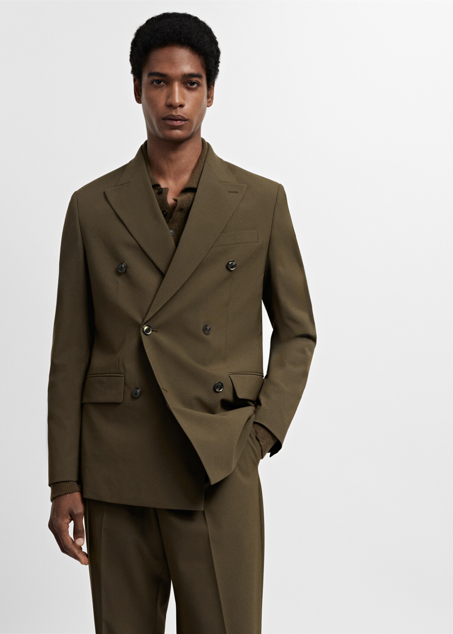 Americana traje slim fit cruzada - Plano medio