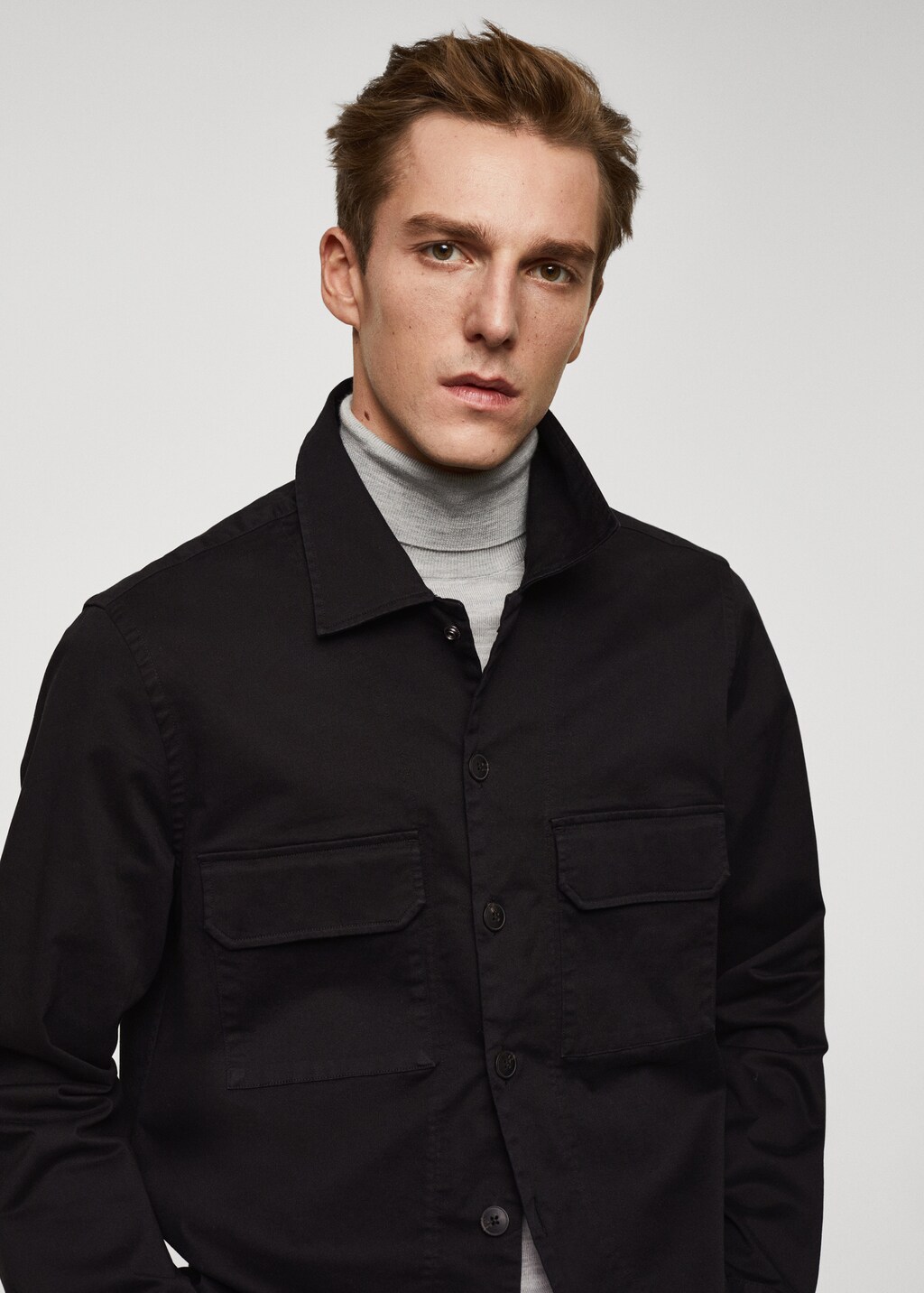 Stretch cotton overshirt with pockets - Men | MANGO OUTLET USA