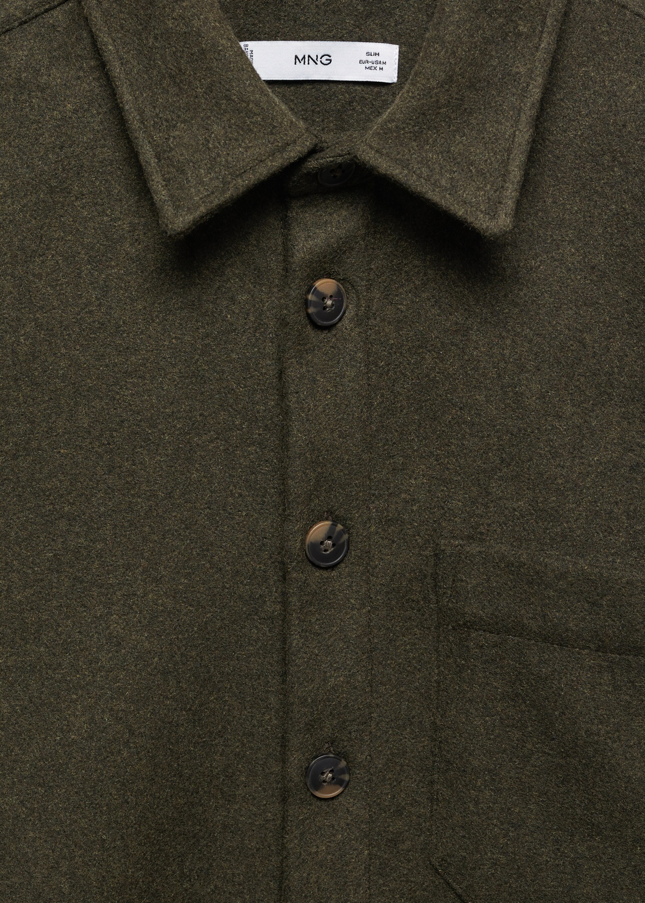 Regular Fit-Overshirt mit Tasche - Detail des Artikels 8, Khaki. Ref: 67040633-00.